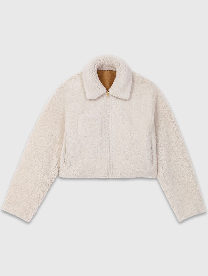 Reversible shearling coat