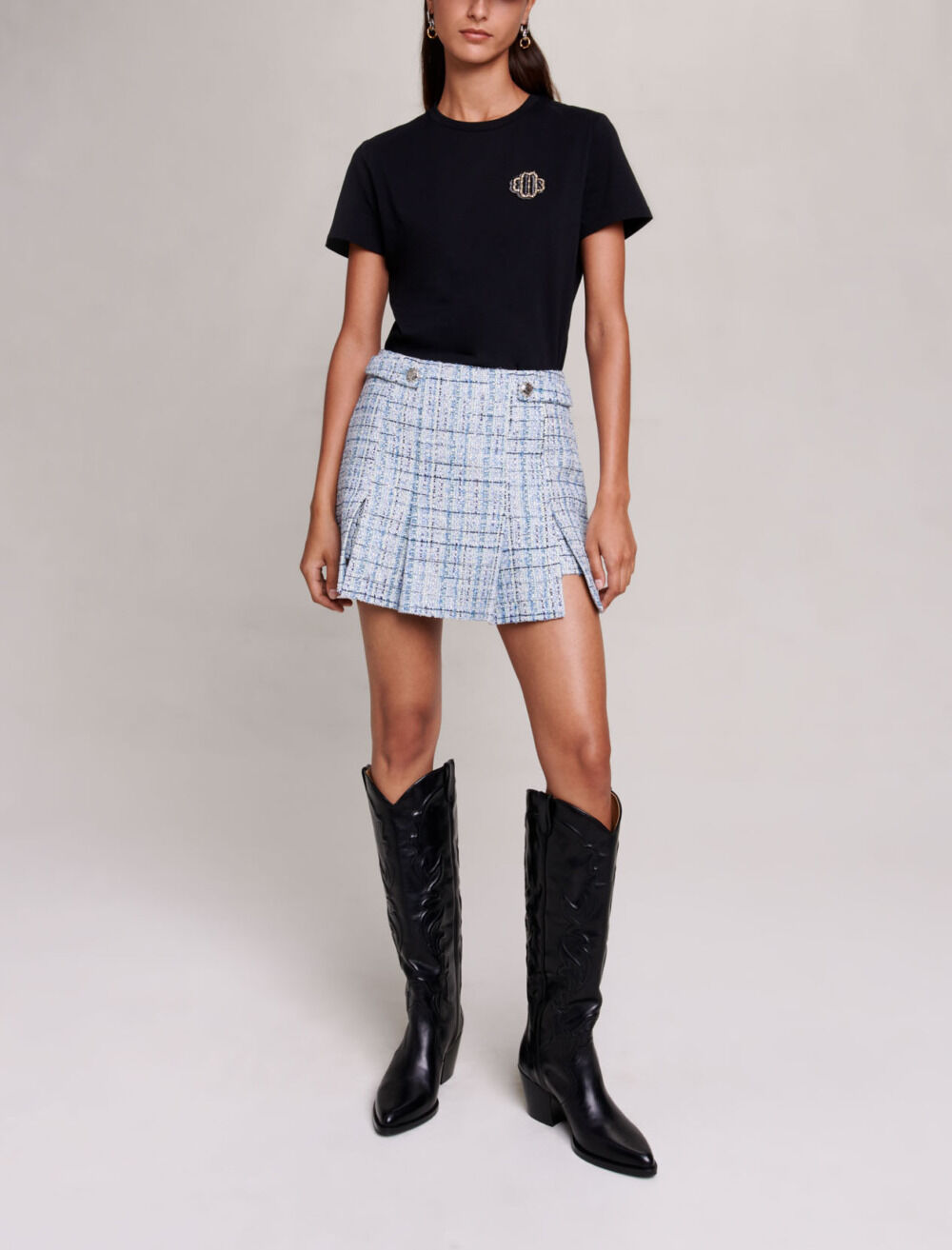 100% cotton T-shirt Black / Gray For Women | Maje