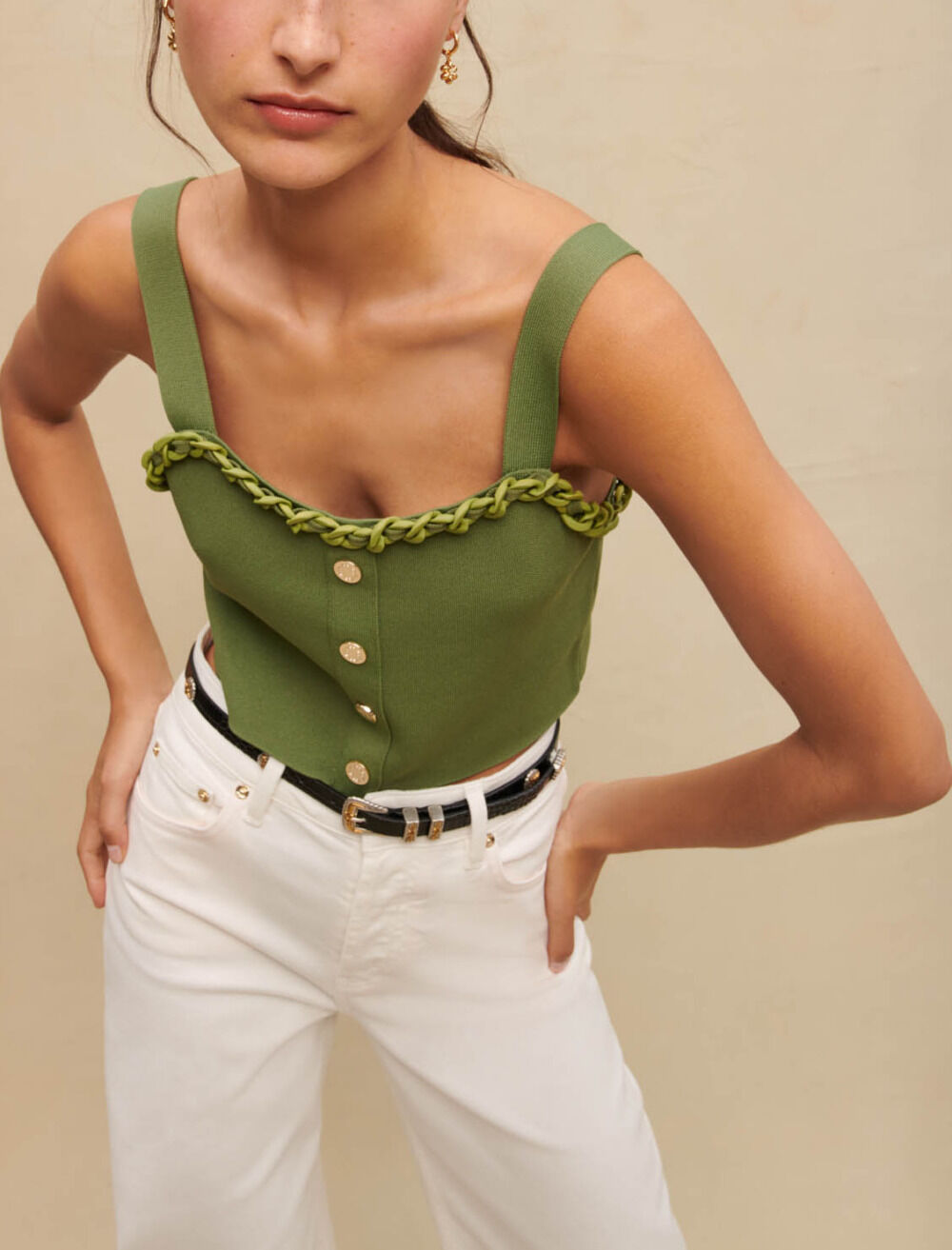 Backless crop top Brown For Women | Maje
