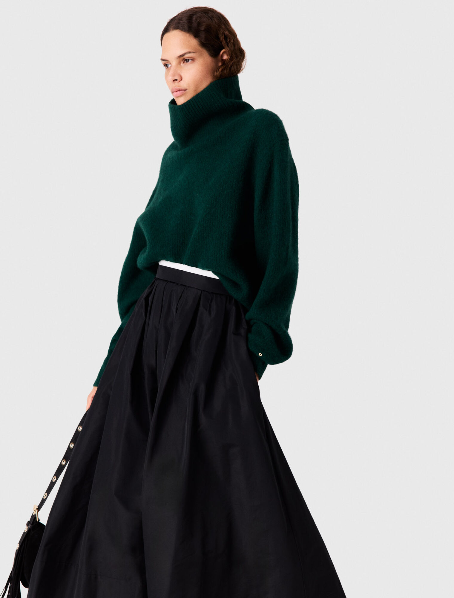 maxi skirt with contrast waistband