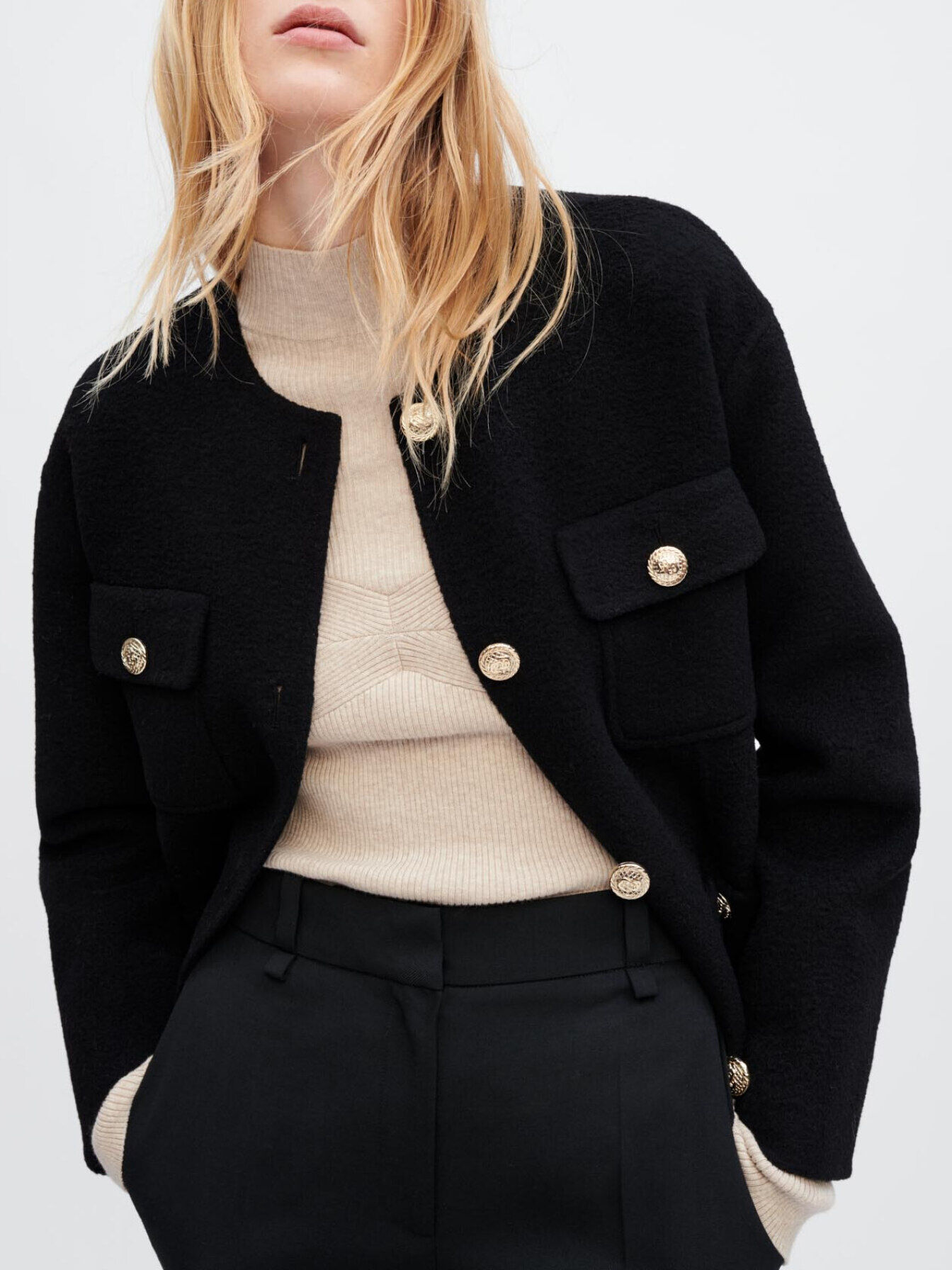 Textured double-faced coat