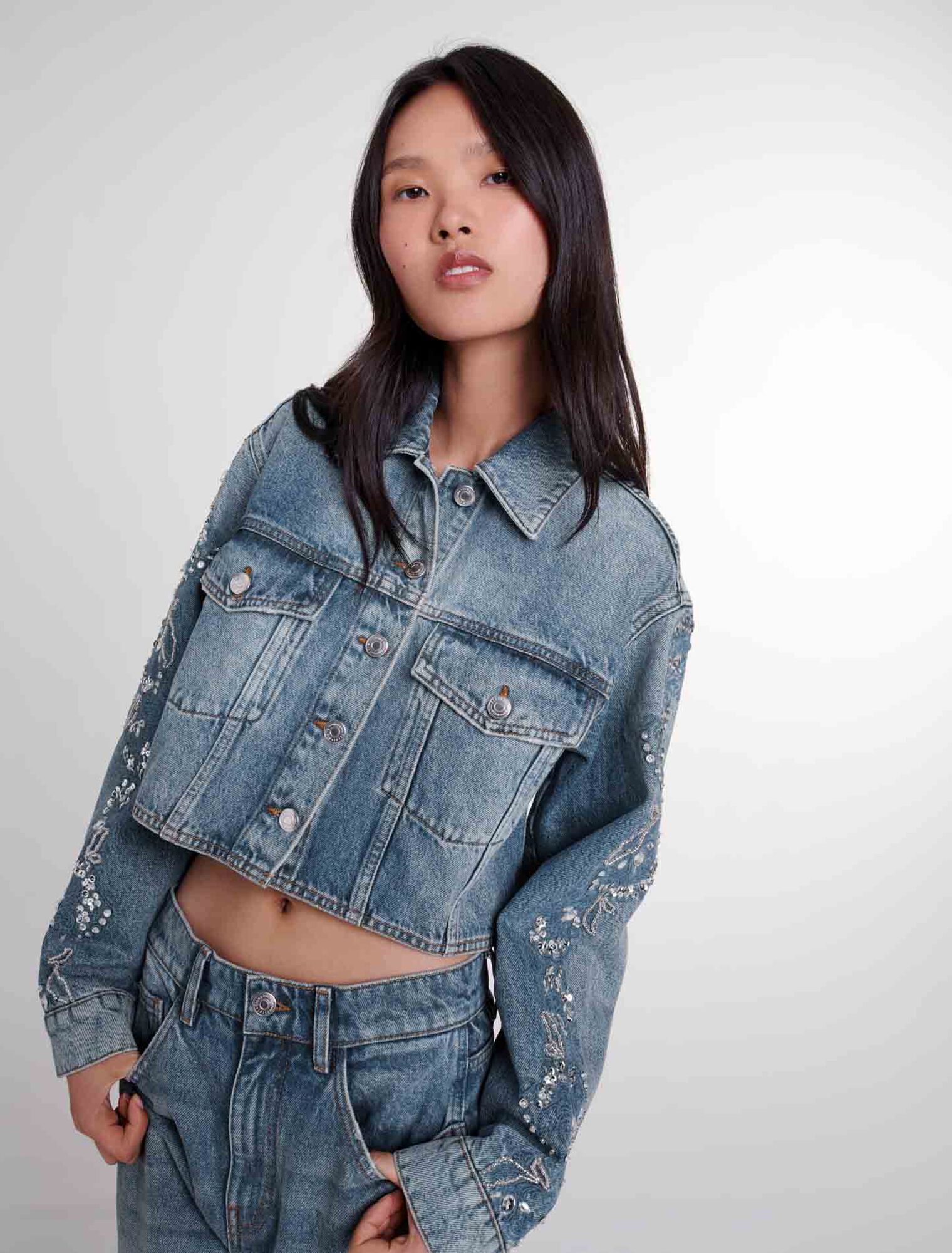 Embroidered denim jacket 