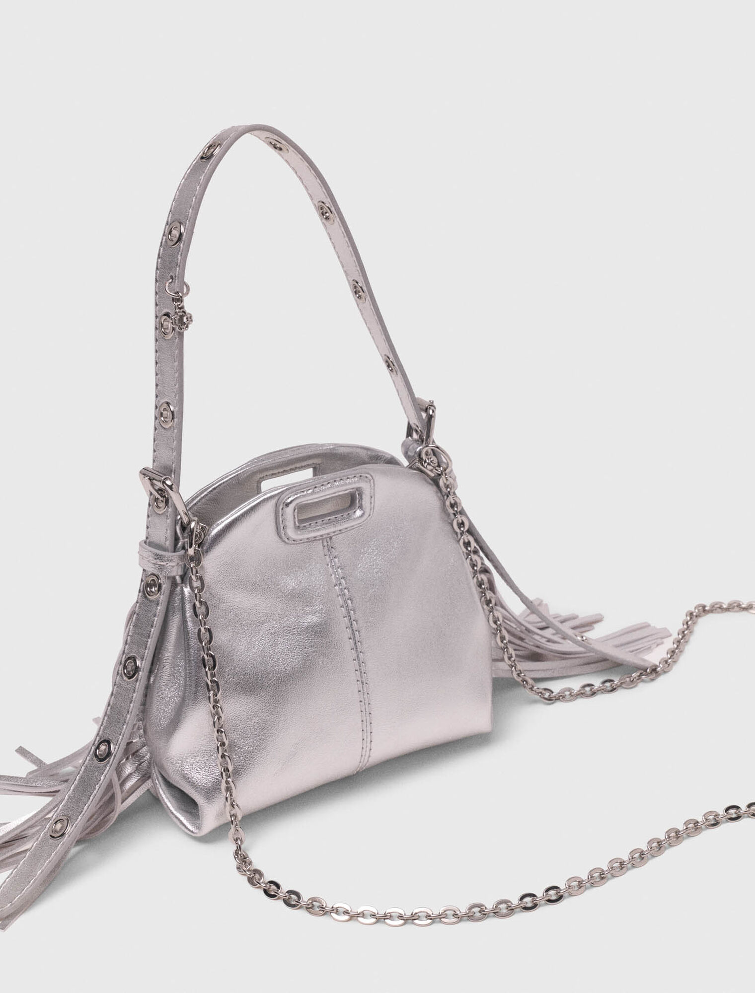 Metallic leather Miss M micro bag