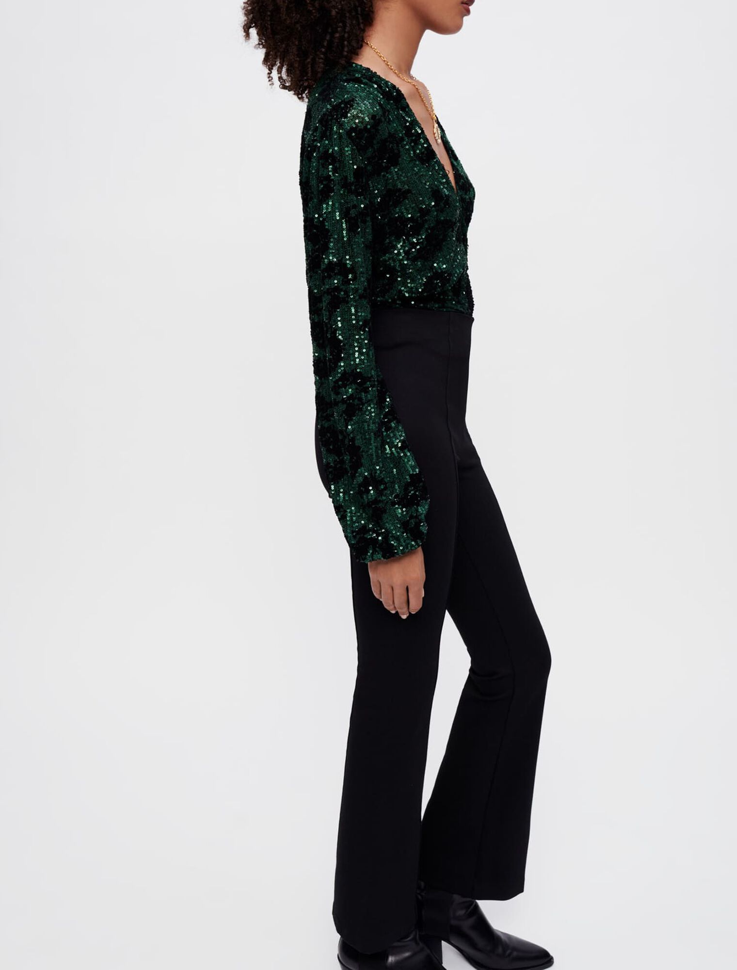 Sequin-embroidered top