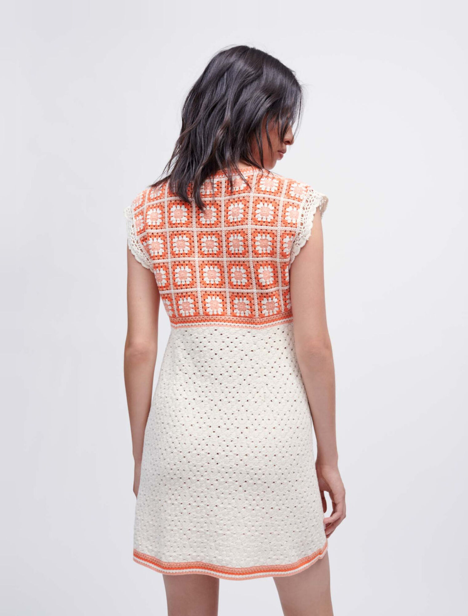Two-colour crochet dress