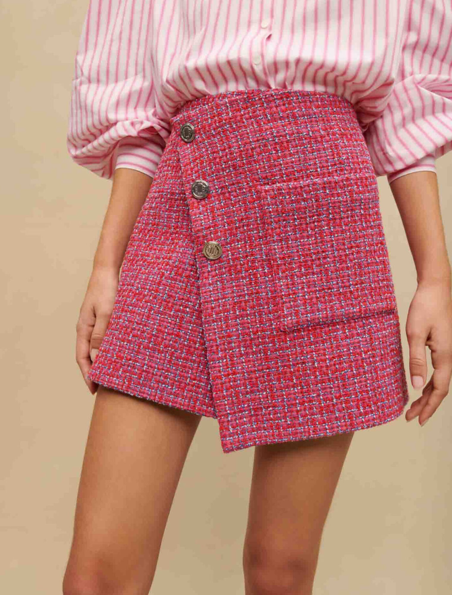 Tweed wrap skirt
