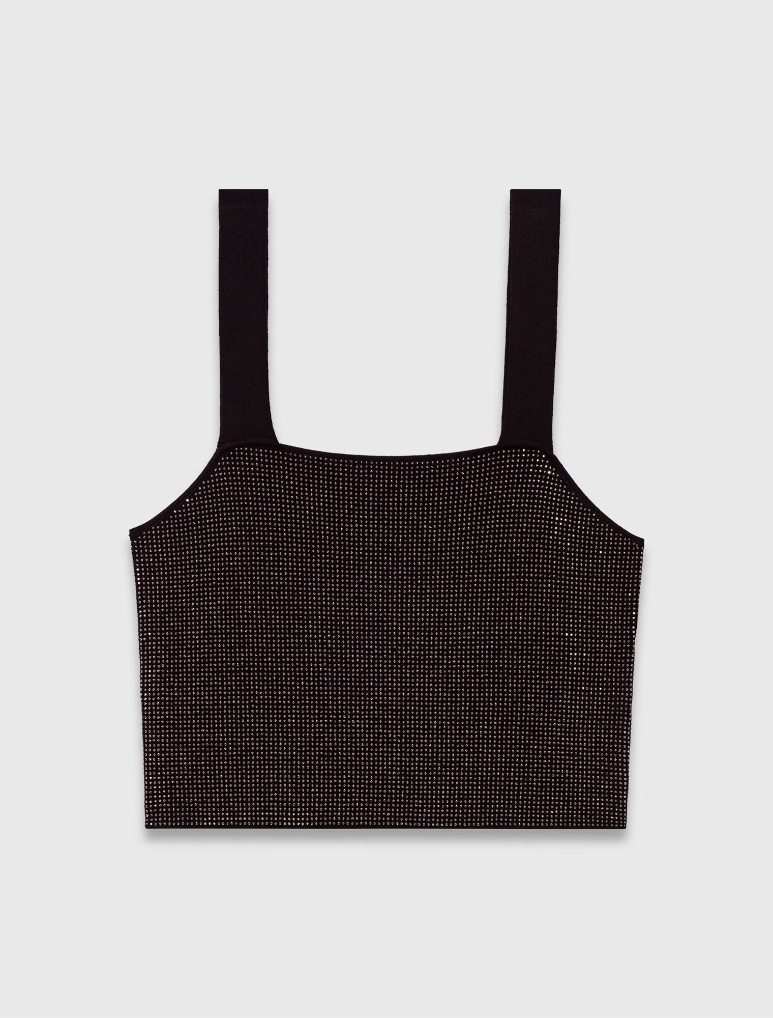 Strappy diamanté knit top