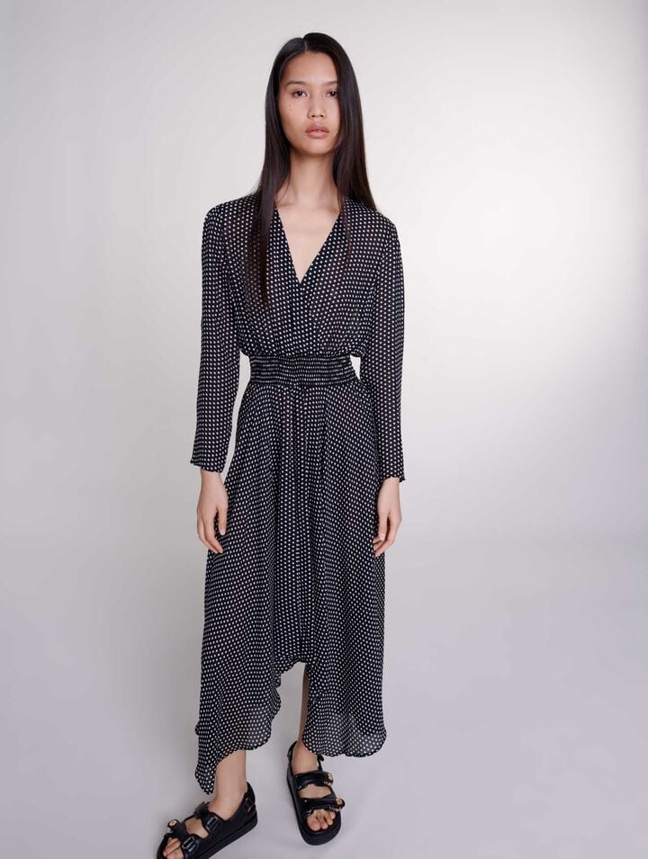 Mid-length polka dot dress