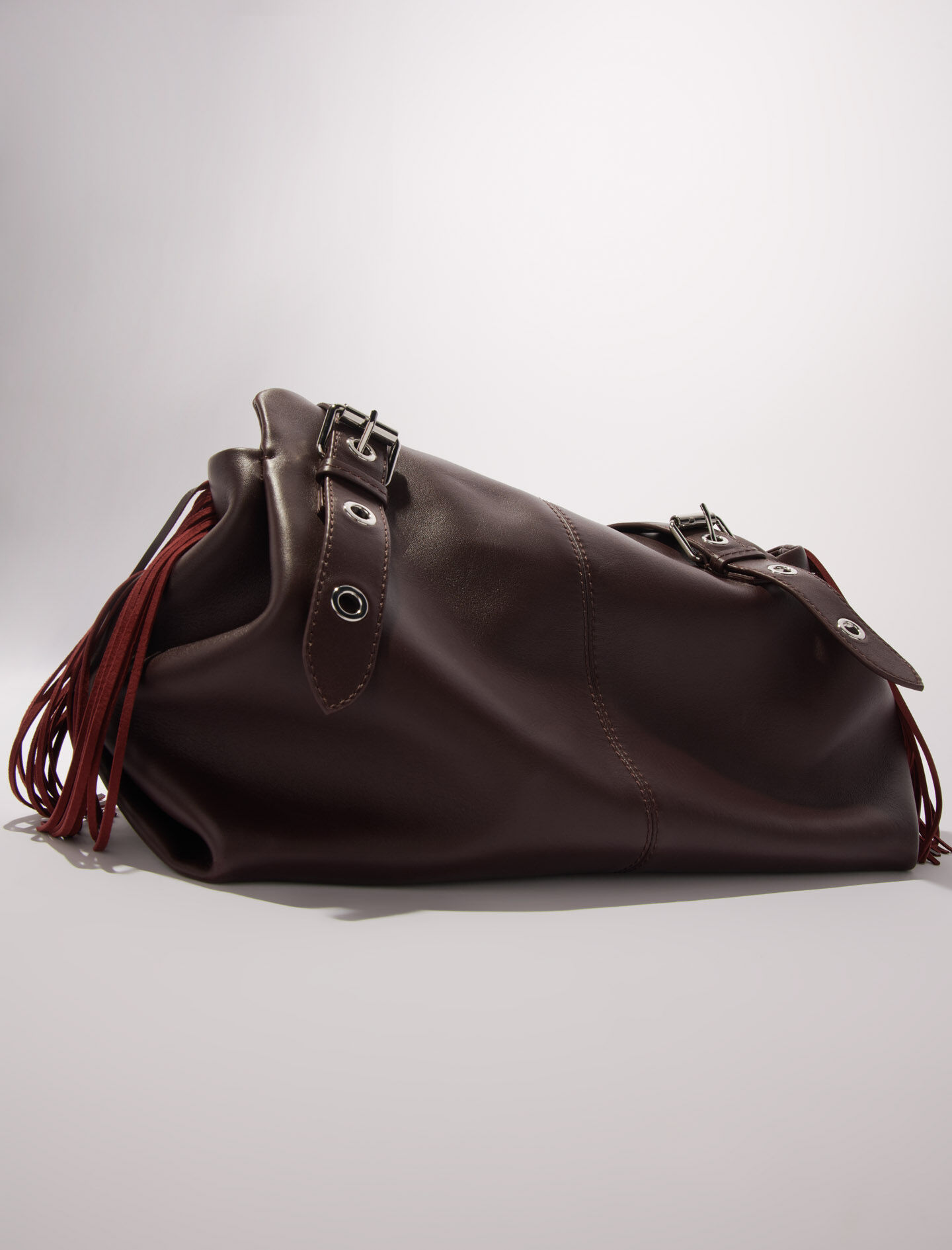 ホットマン セール Plain leather Miss M XL bag Black / Gray For Women | Maje カラージェル