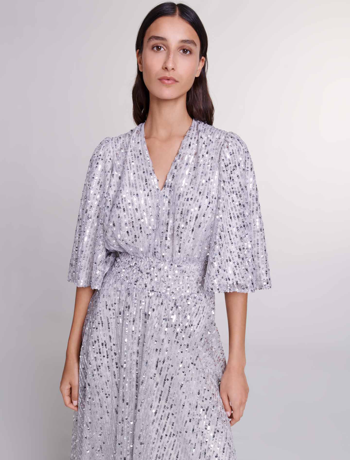 輝い Gray / Black dress maxi Sequin For Maje | Women カーオーディオ