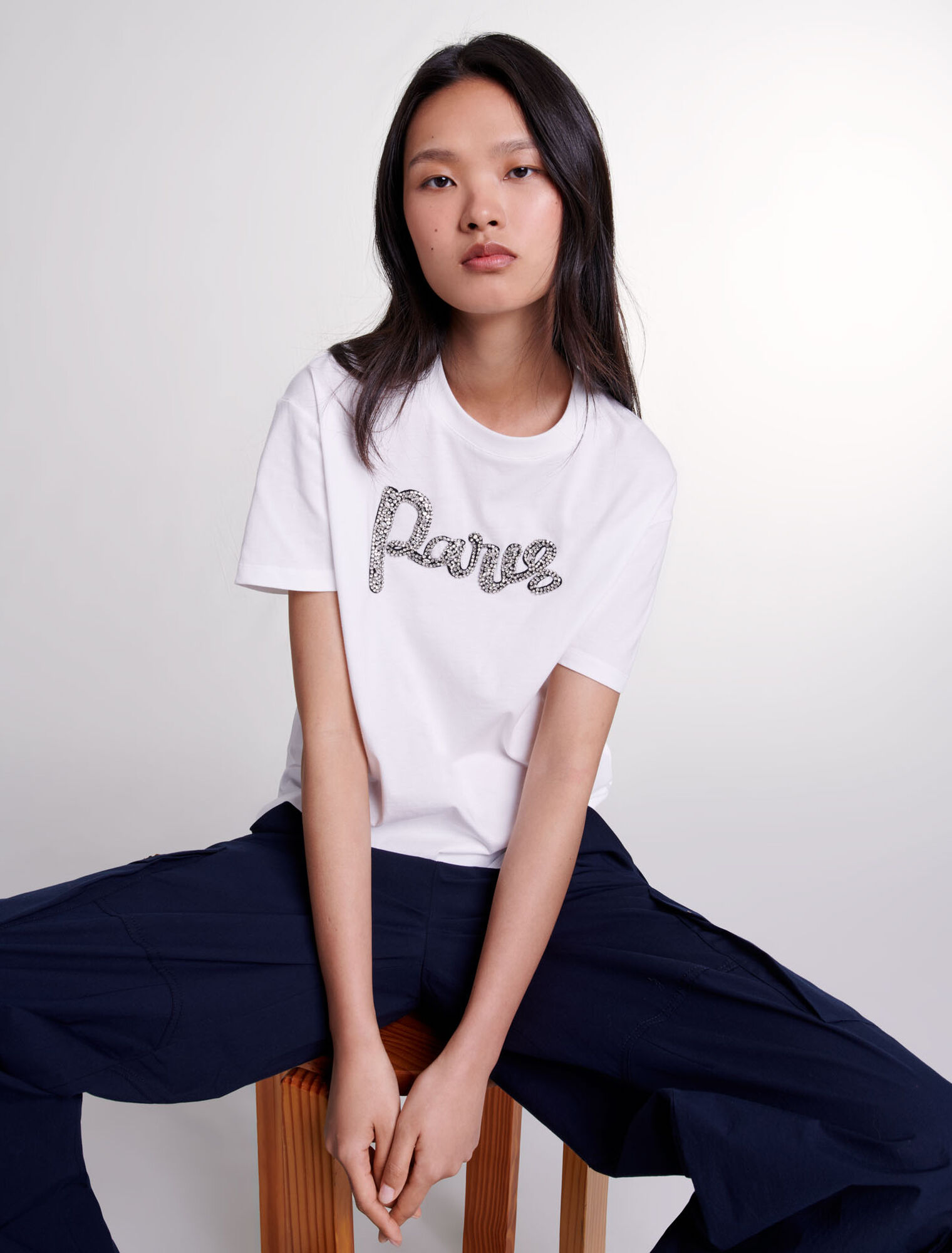 Paris rhinestone T-shirt