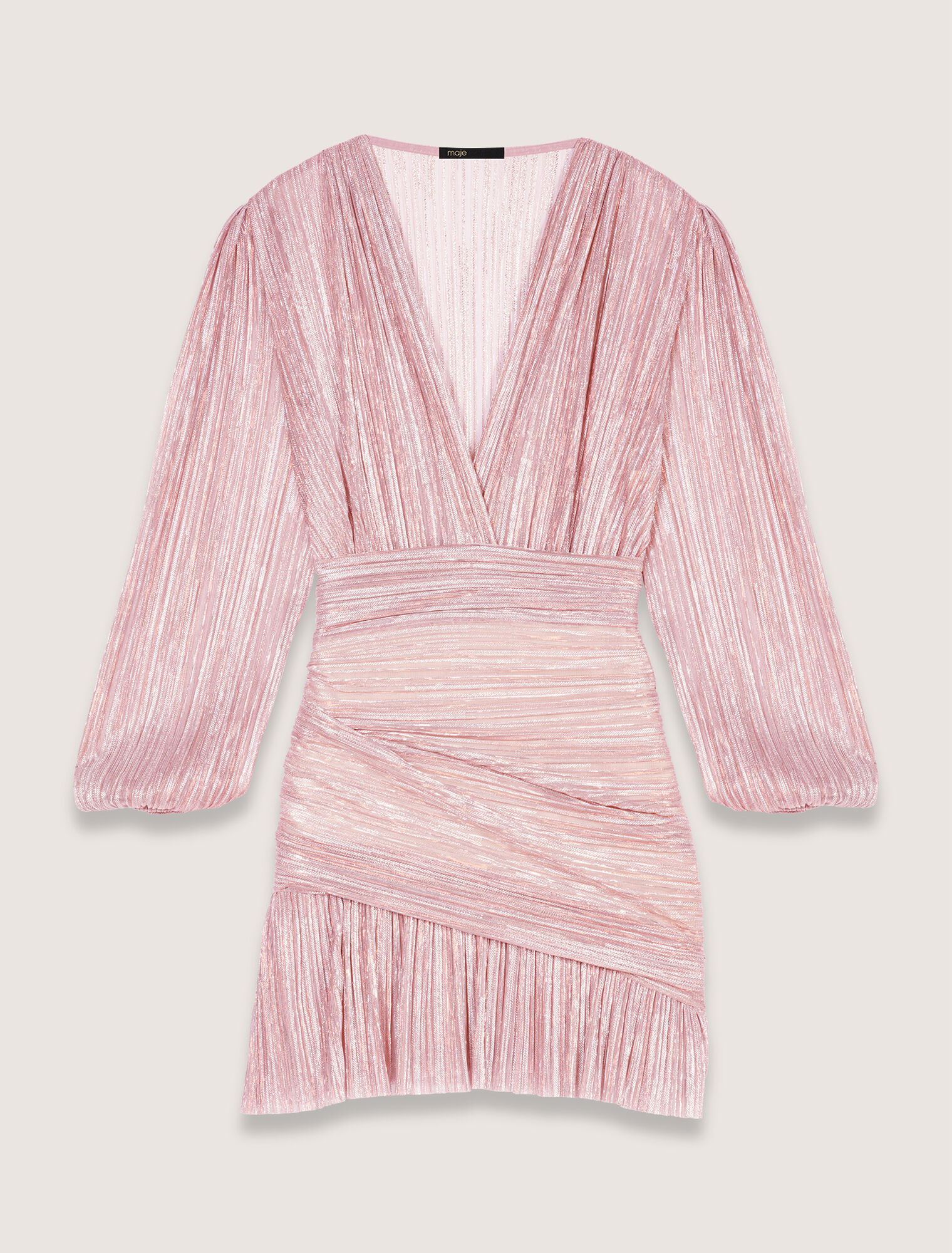 Pleated metallic fibre dress