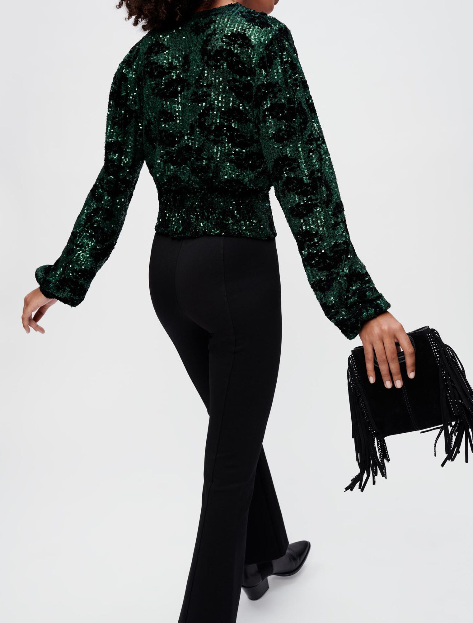 Sequin-embroidered top