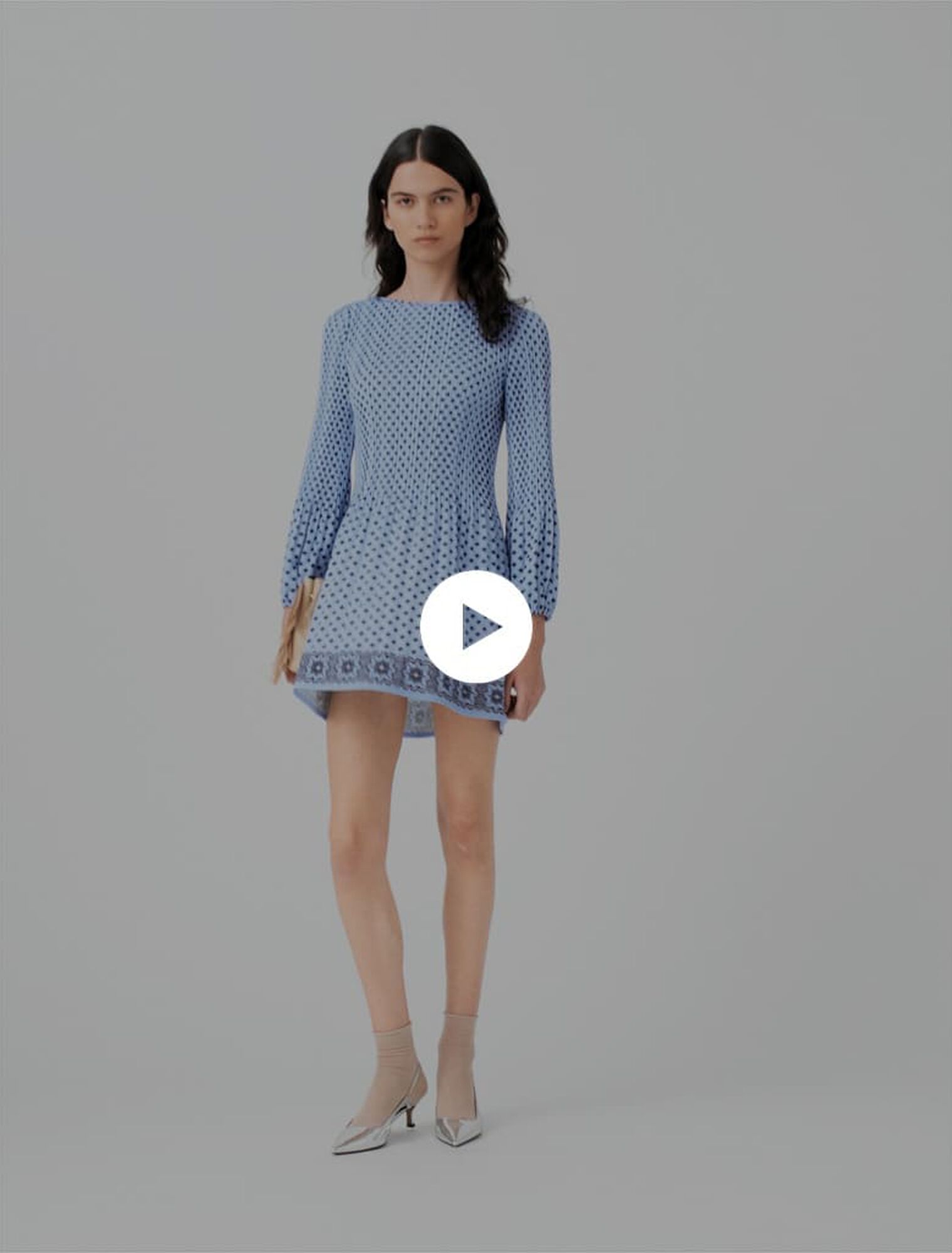 Patterned pleated dress