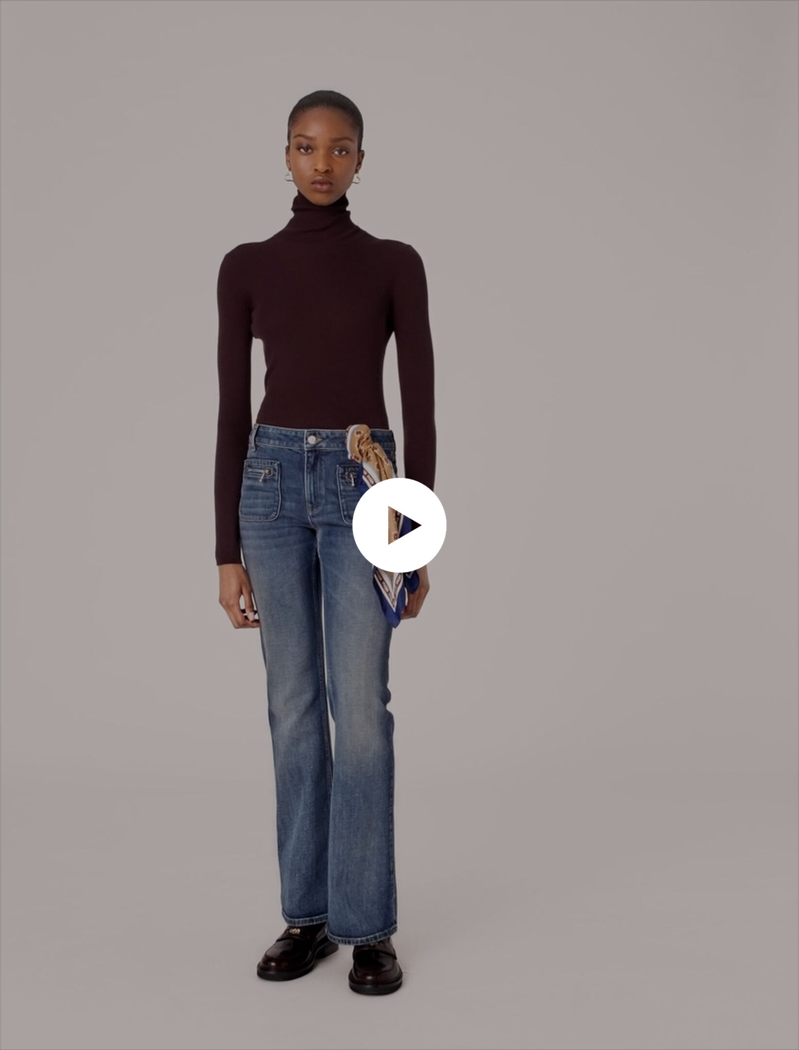 Bootcut jeans with zip pockets Blue For Women | Maje