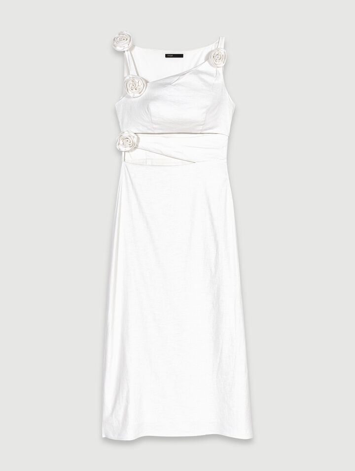 Openwork linen maxi dress