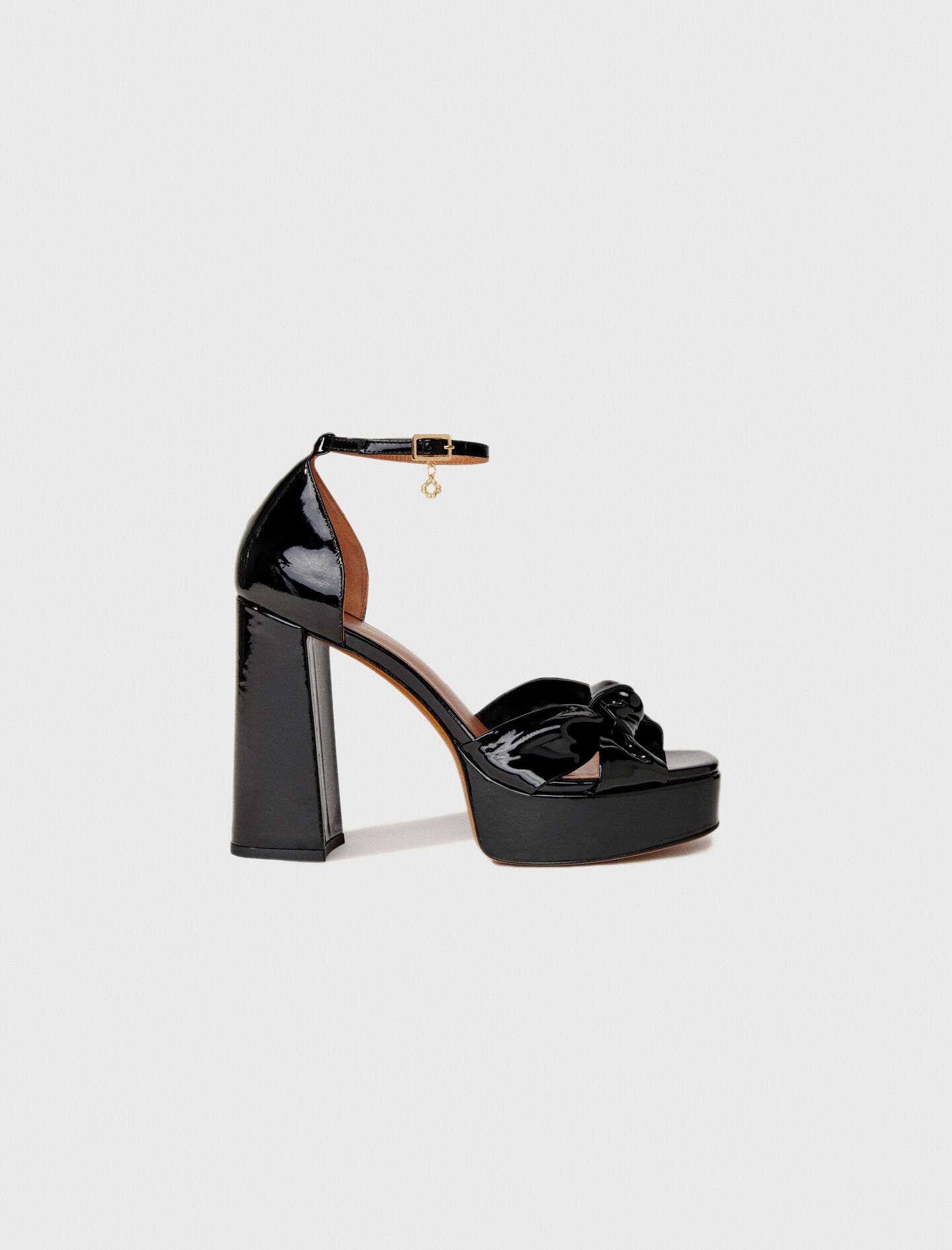 Leather platform sandals Black / Gray For Women | Maje