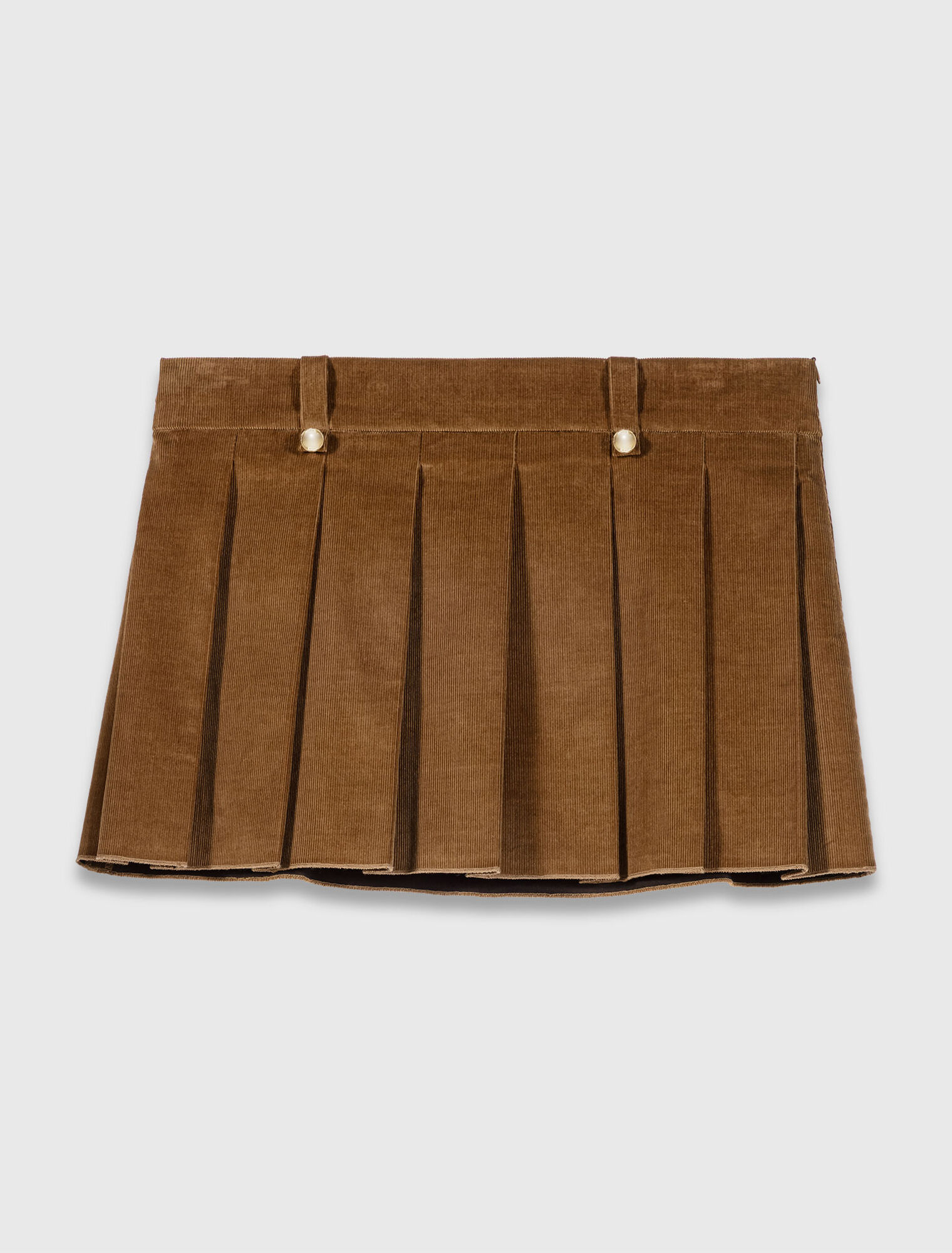 Pleated corduroy mini skirt