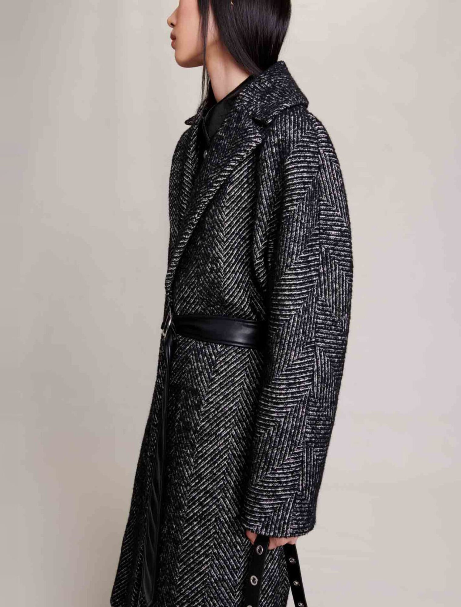 Long herringbone coat