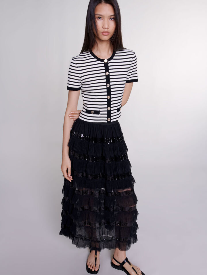 Ruffled maxi skirt