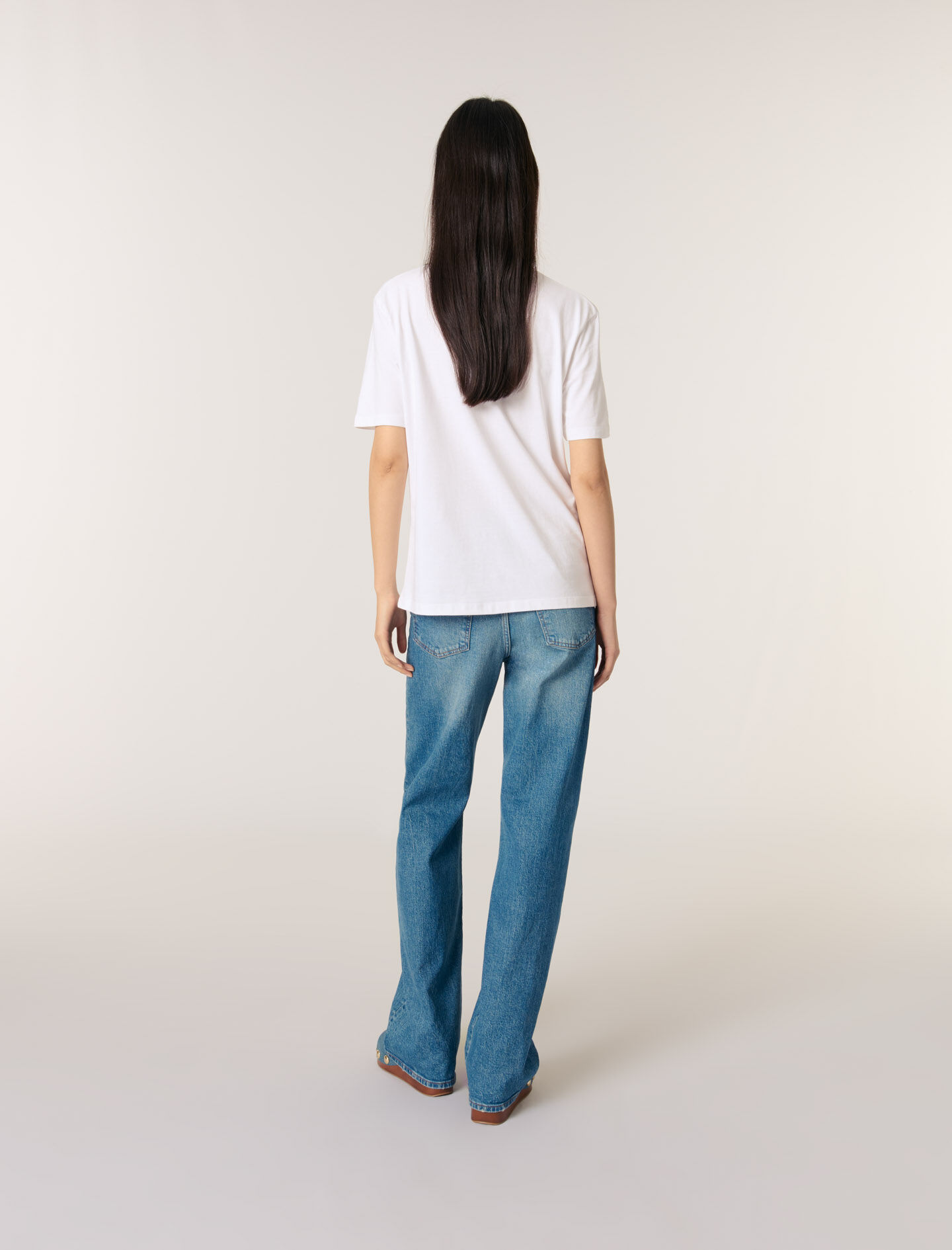 Embroidered T-shirt White For Women | Maje