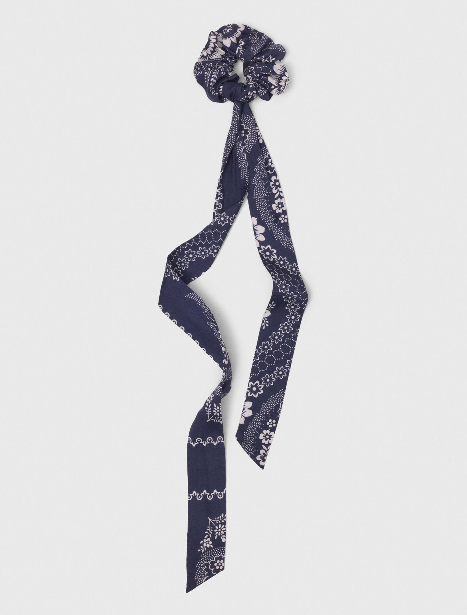 Printed scrunchie with twill