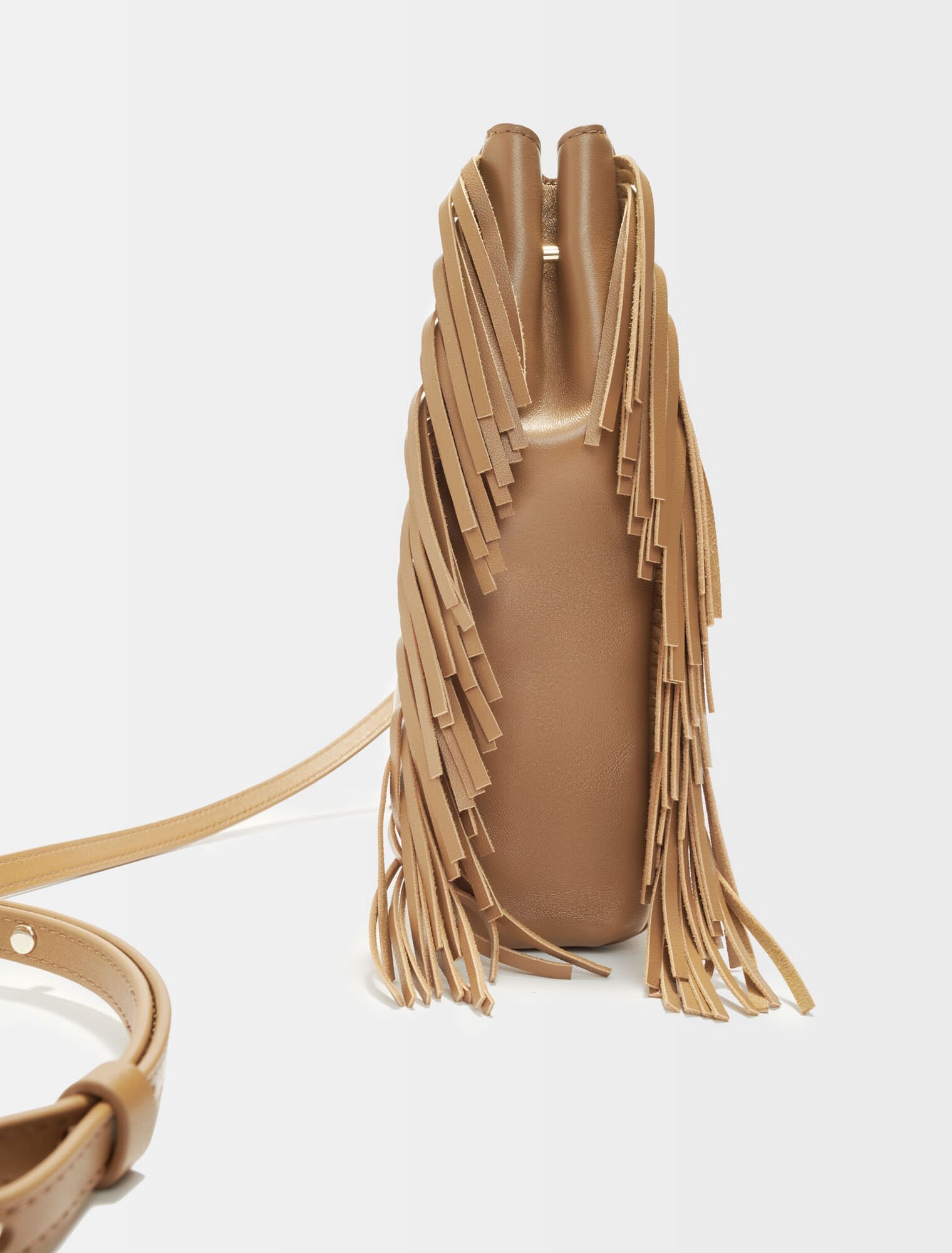 Smooth leather M bag with fringing