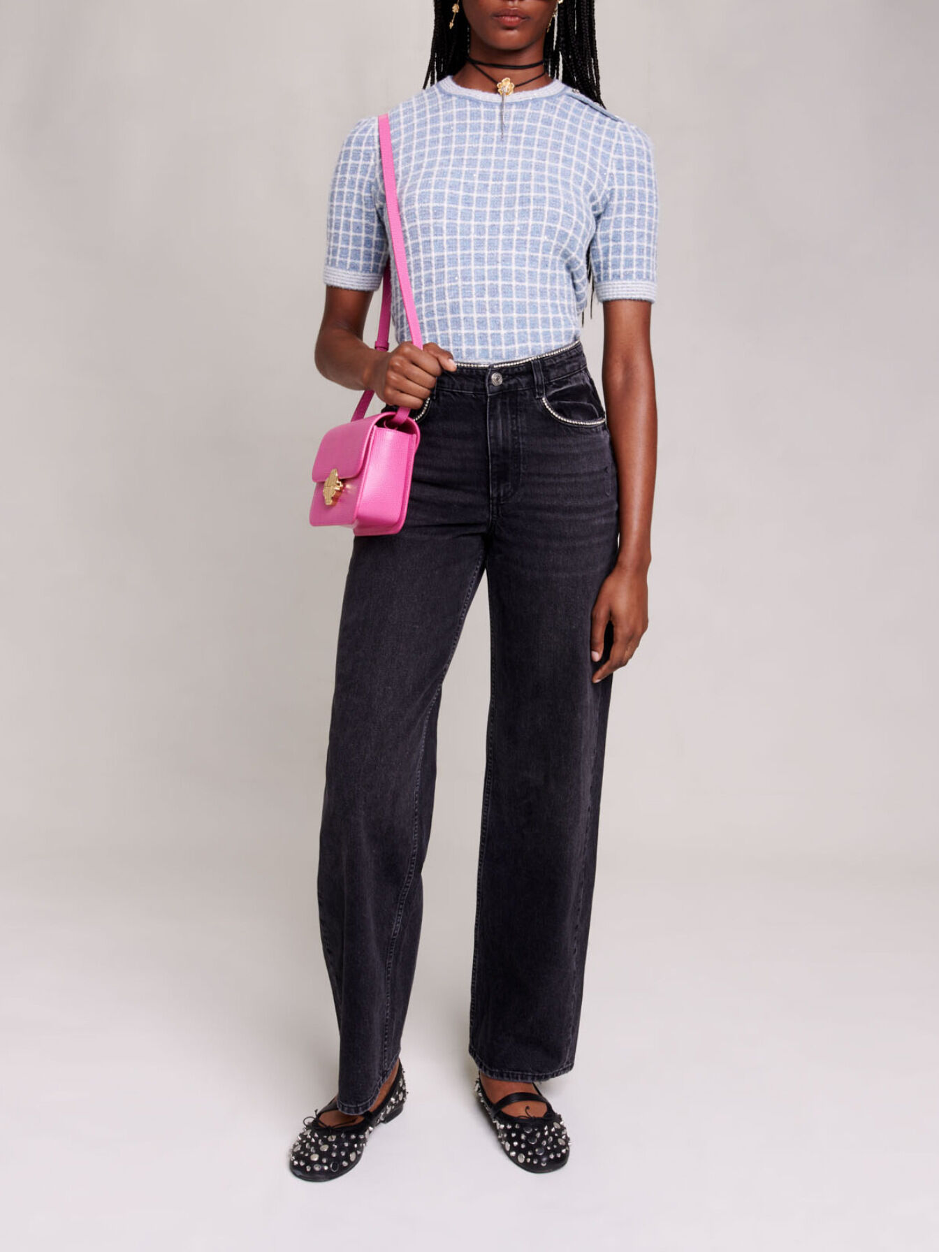 majeページ Faded wide-leg jeans Blue For Women | Maje