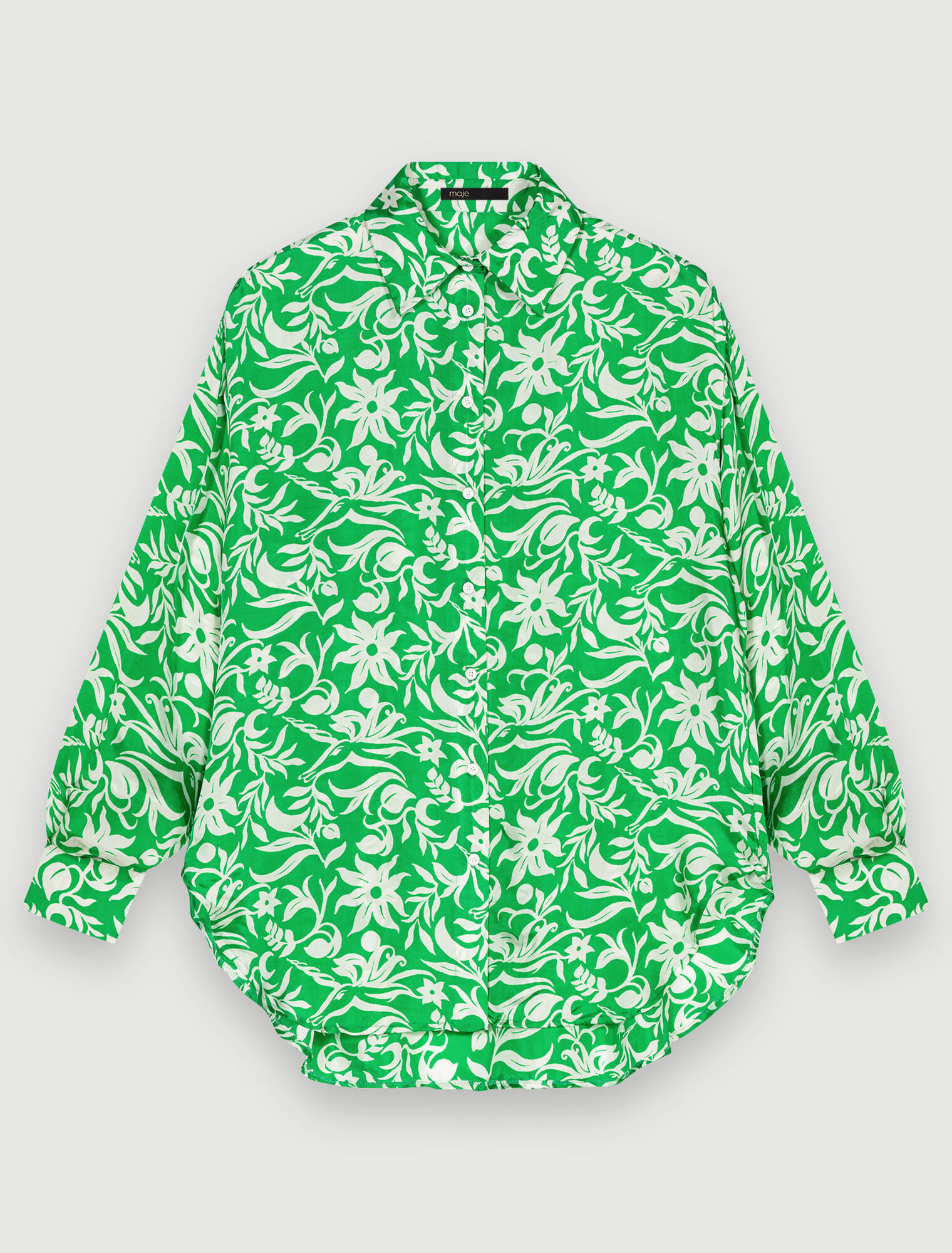 Printed satiny shirt