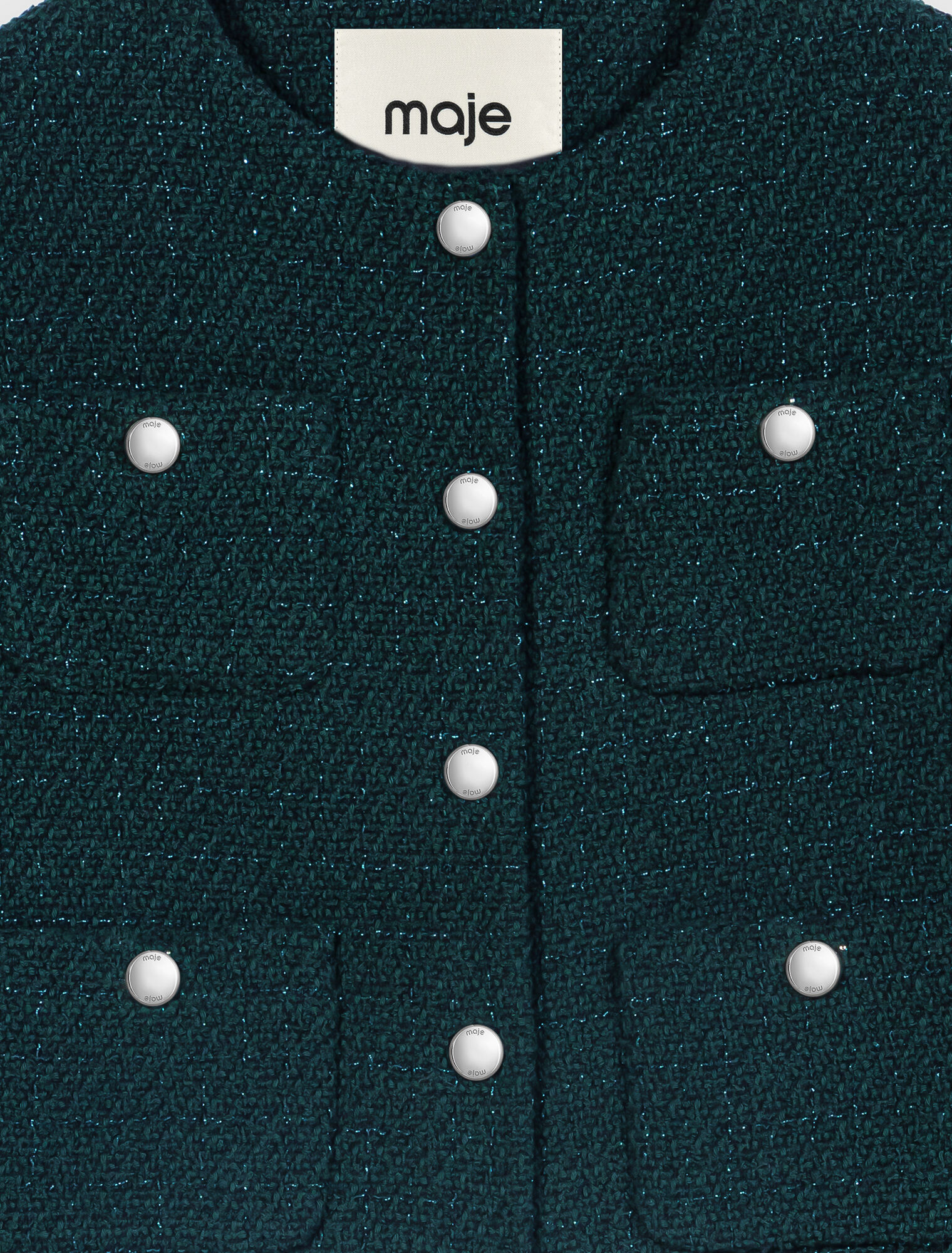 Tweed jacket with fringe trim