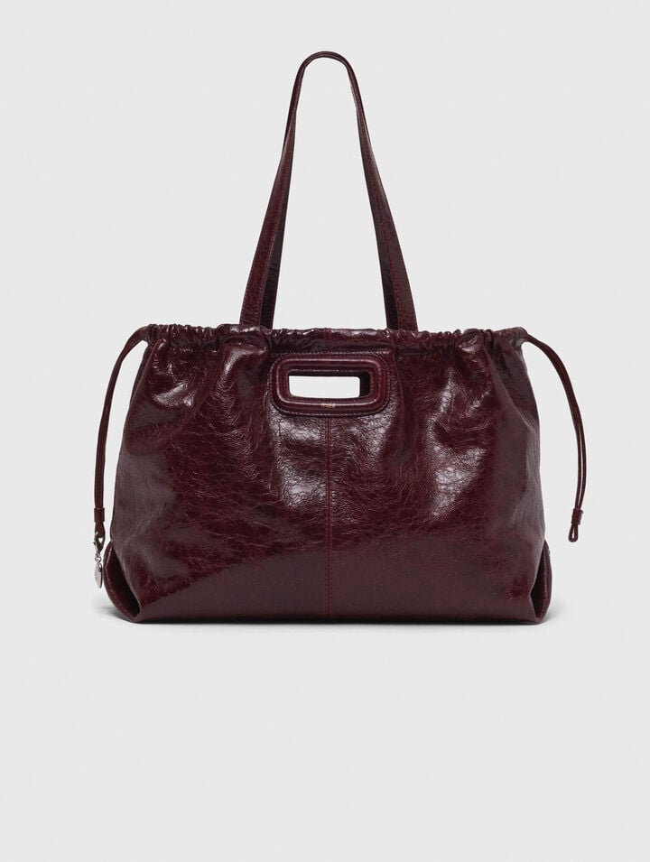 Crackled leather M Tote bag