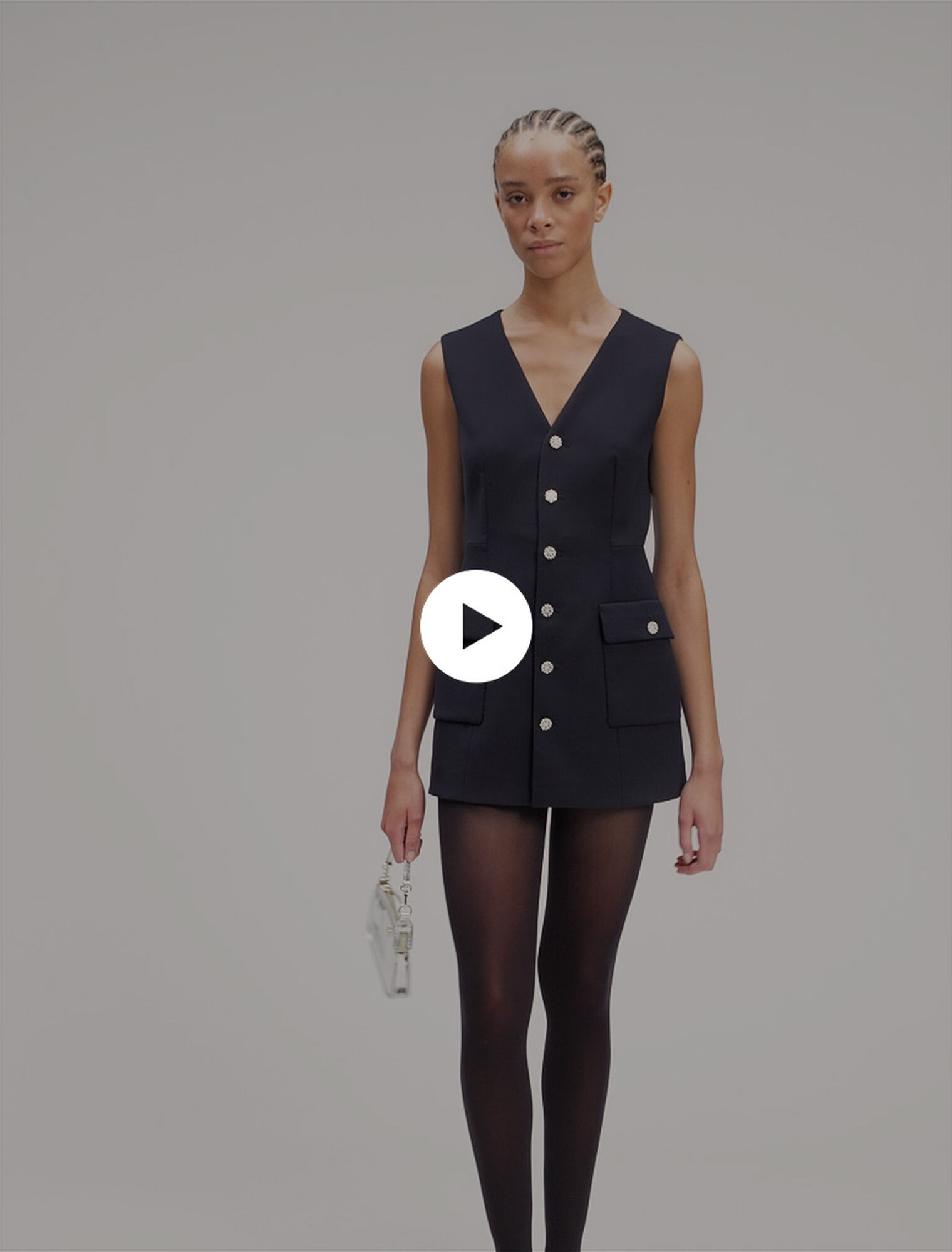 Layered-effect wool-blend jumpsuit