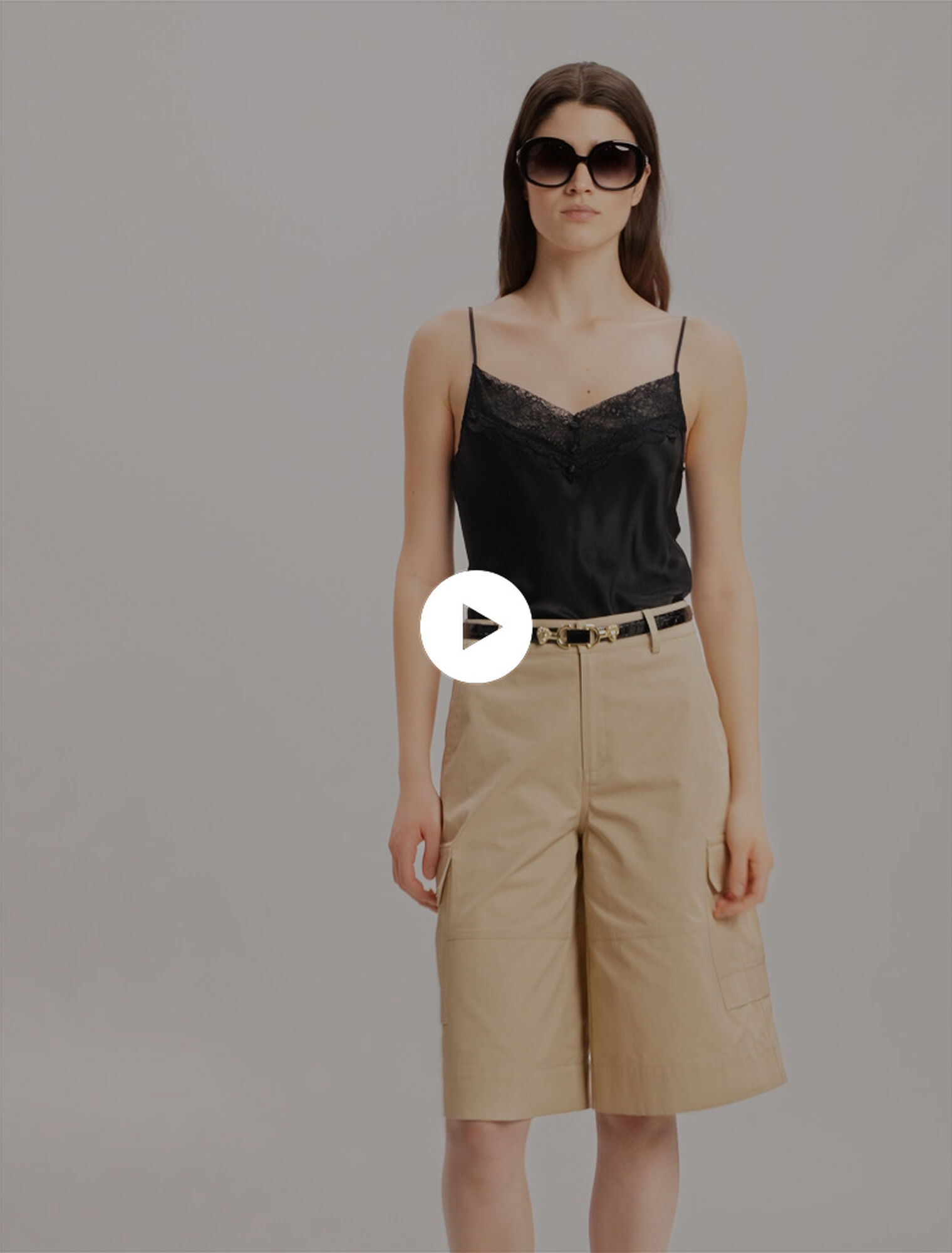 Silk satin and lace slip top