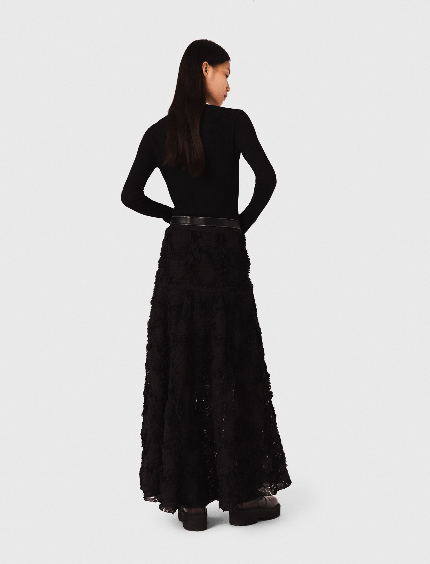 スカート Burberry Black macrame lace skirt 19844290_44536949_1000.jpg
