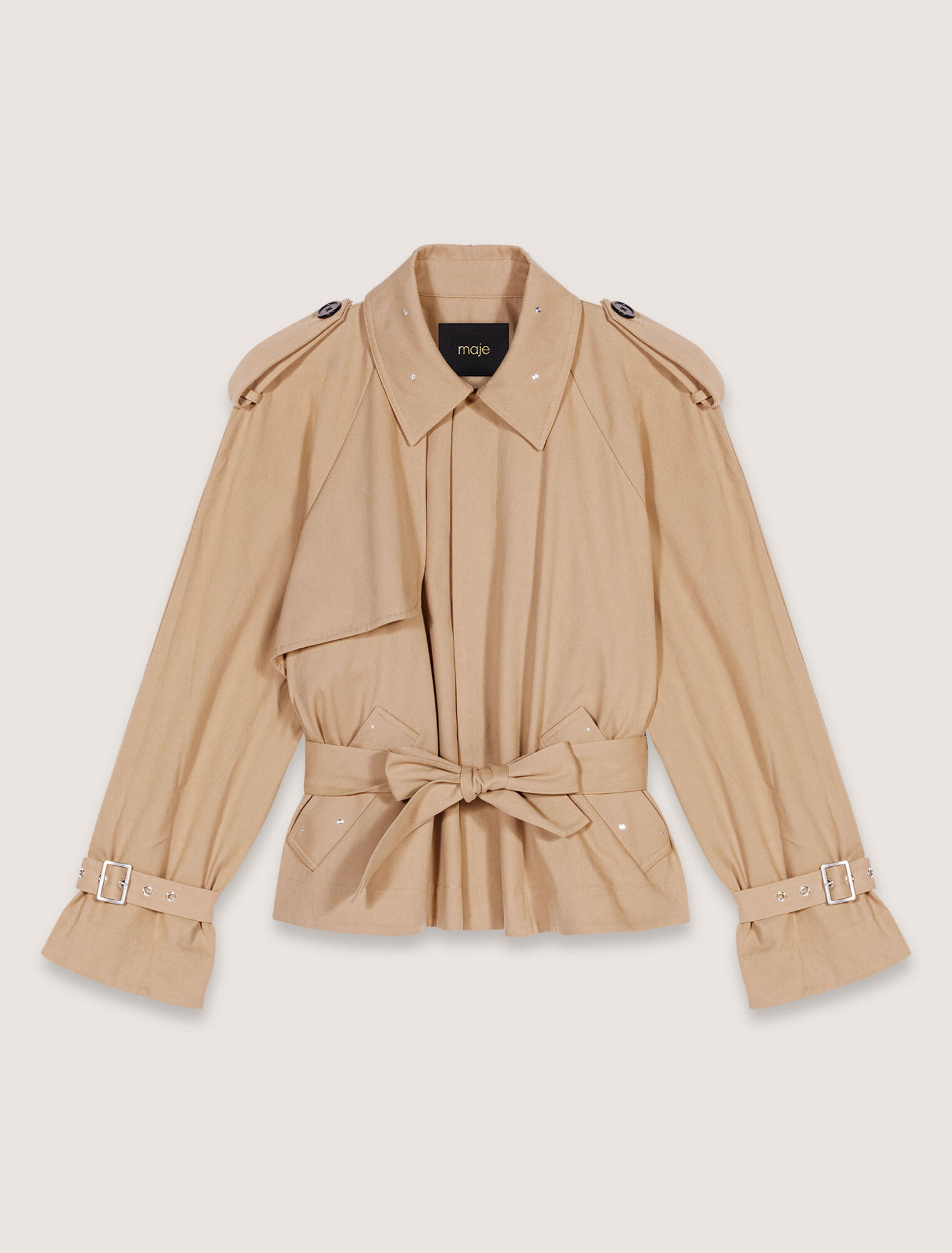 Short studded trench coat