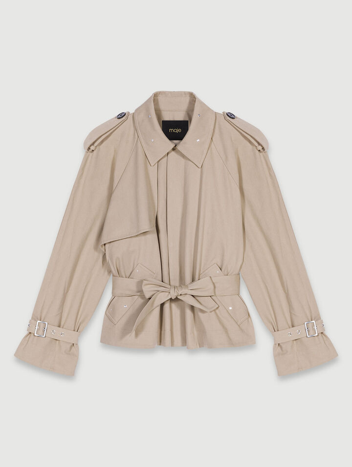 Short studded trench coat