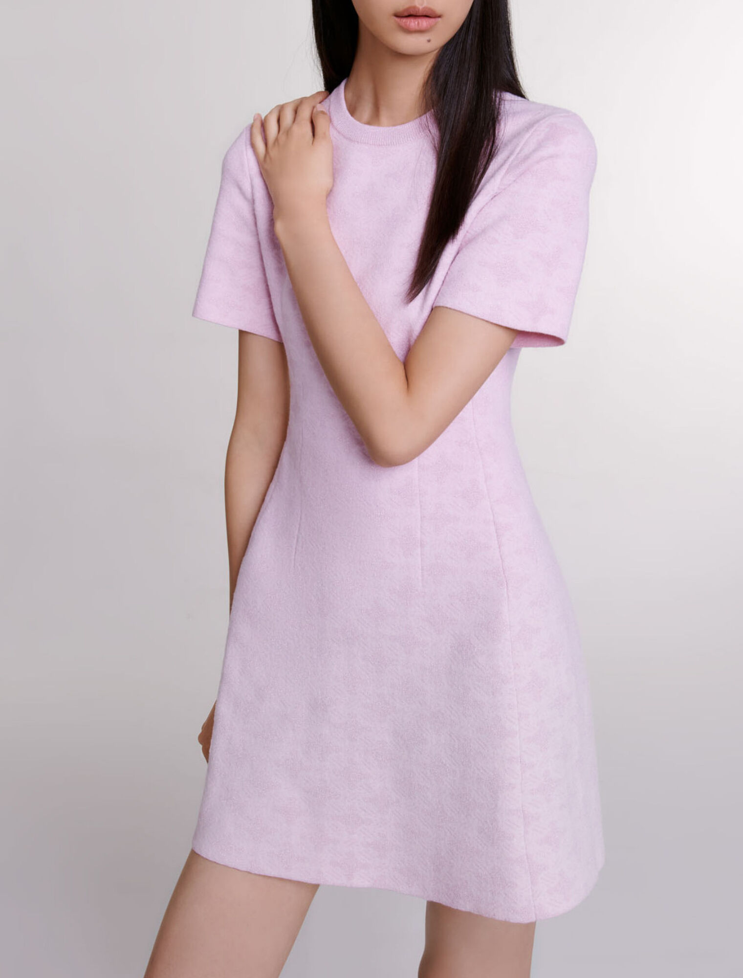 Jacquard knit short dress