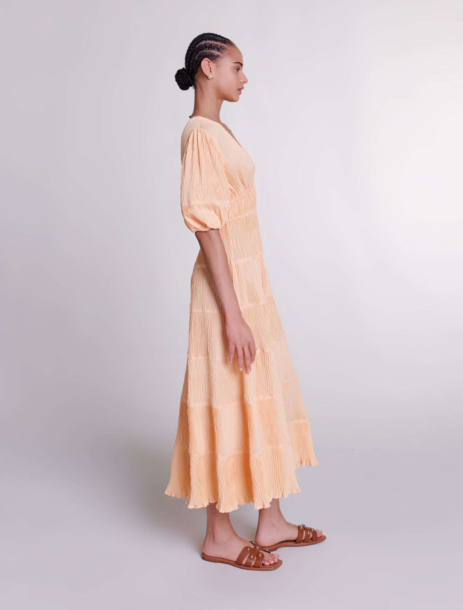 Pleated maxi dress