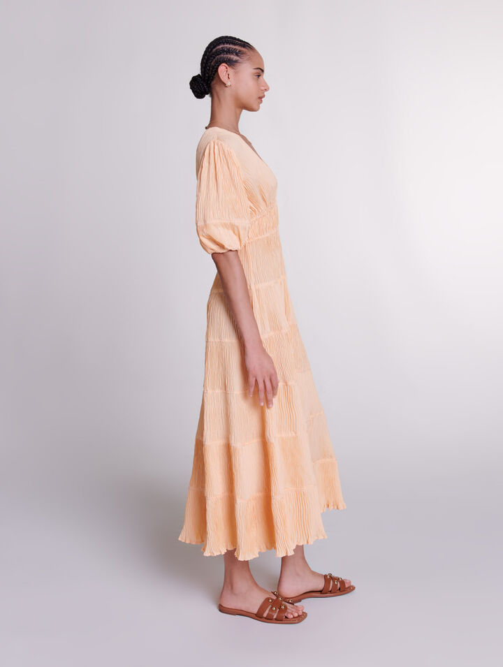 Pleated maxi dress