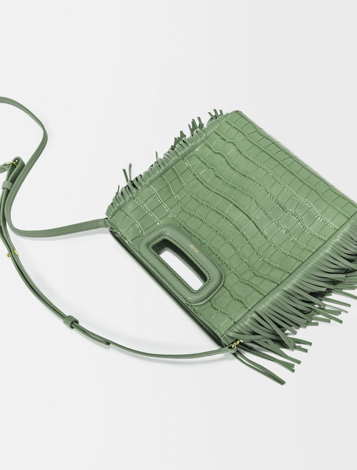 M bag in crocodile-effect leather