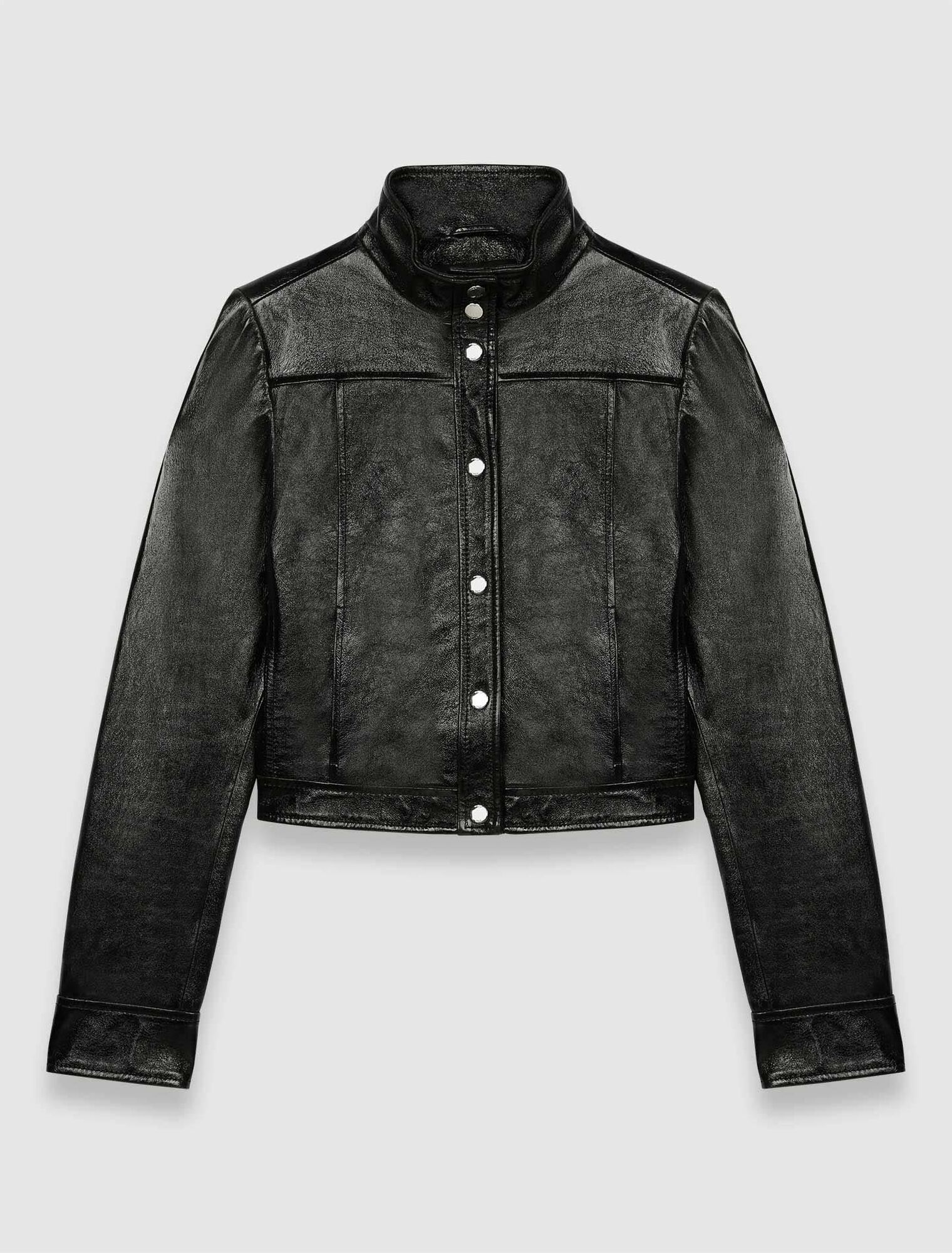 Black vinyl leather jacket