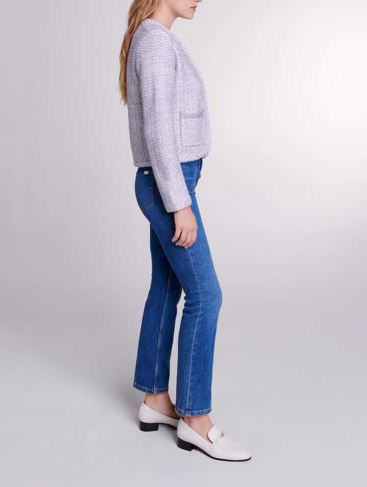 Tweed-look knit cardigan