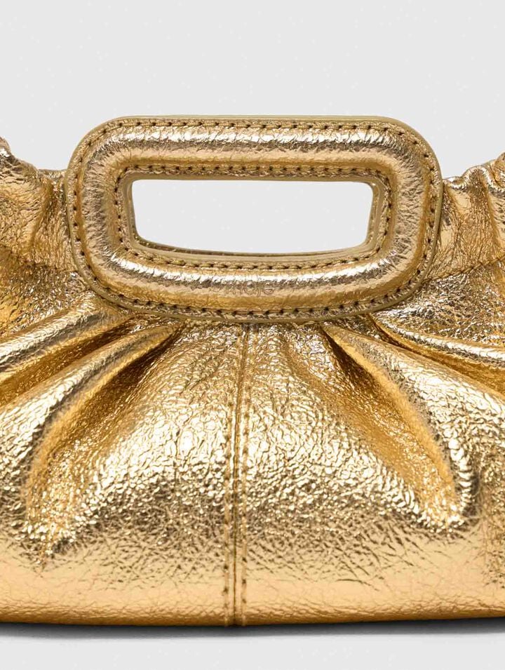 Mini metallic leather clutch