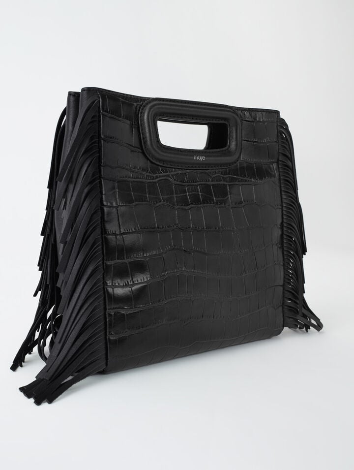 M bag in crocodile-effect leather