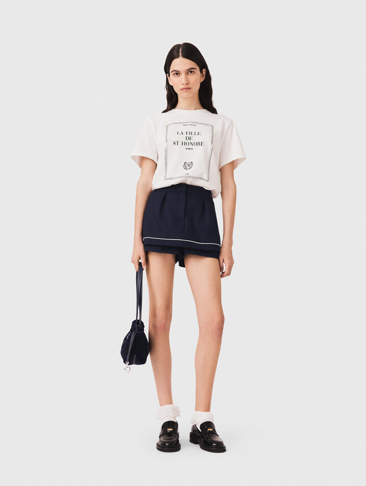 Layered-effect suit shorts