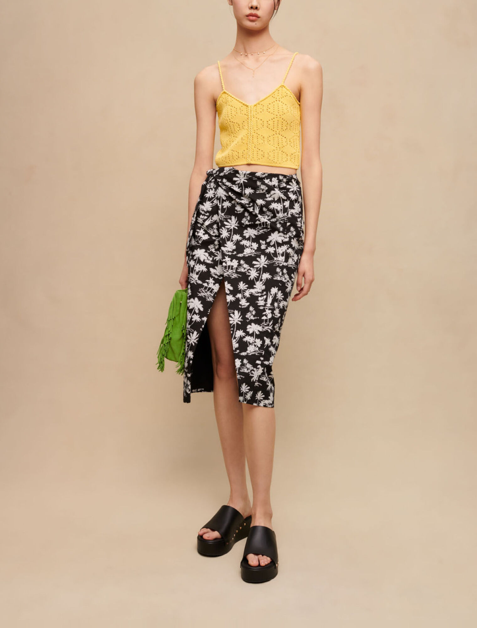 Openwork cropped top