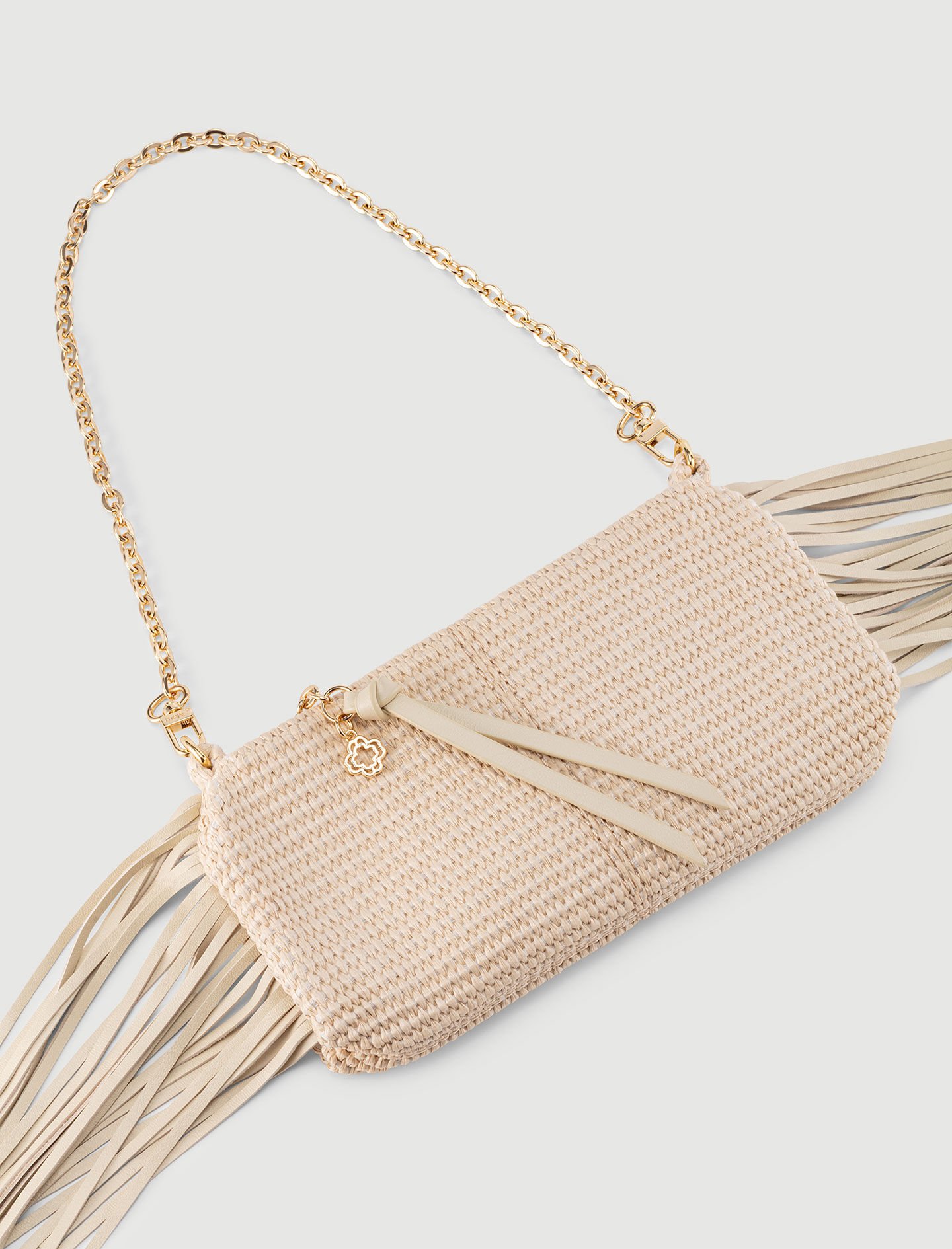 Miss M raffia-look clutch bag Natural For Women | Maje