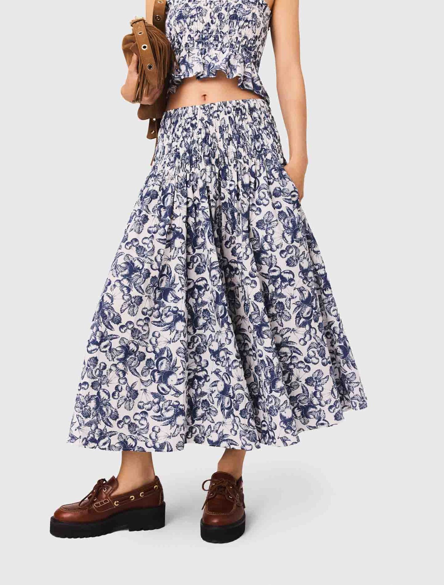 Printed maxi skirt