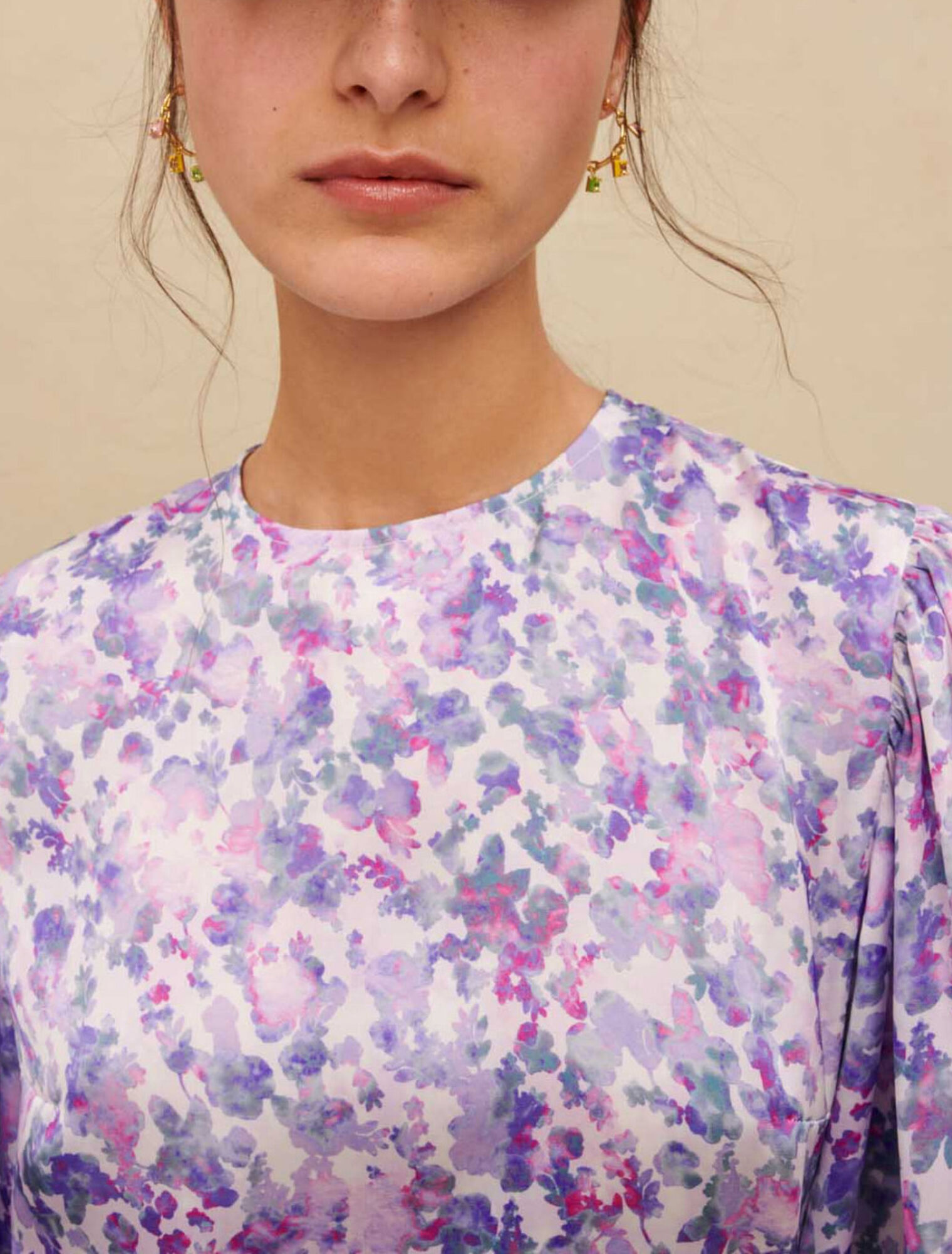 Floral draped short dress