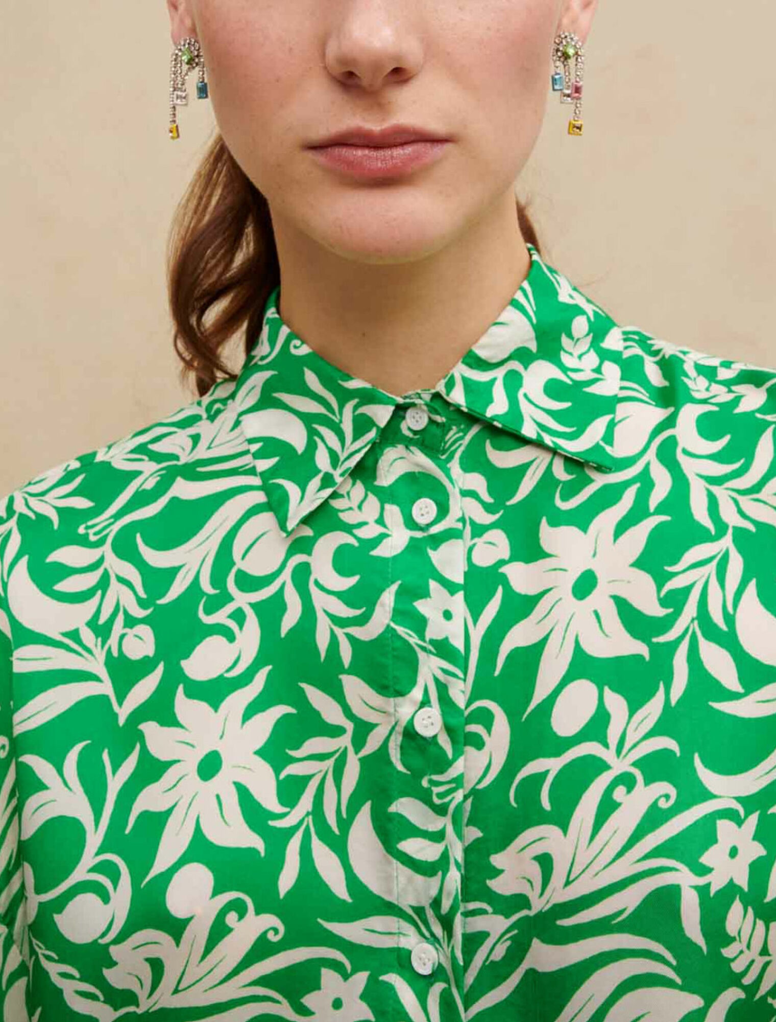 Printed satiny shirt